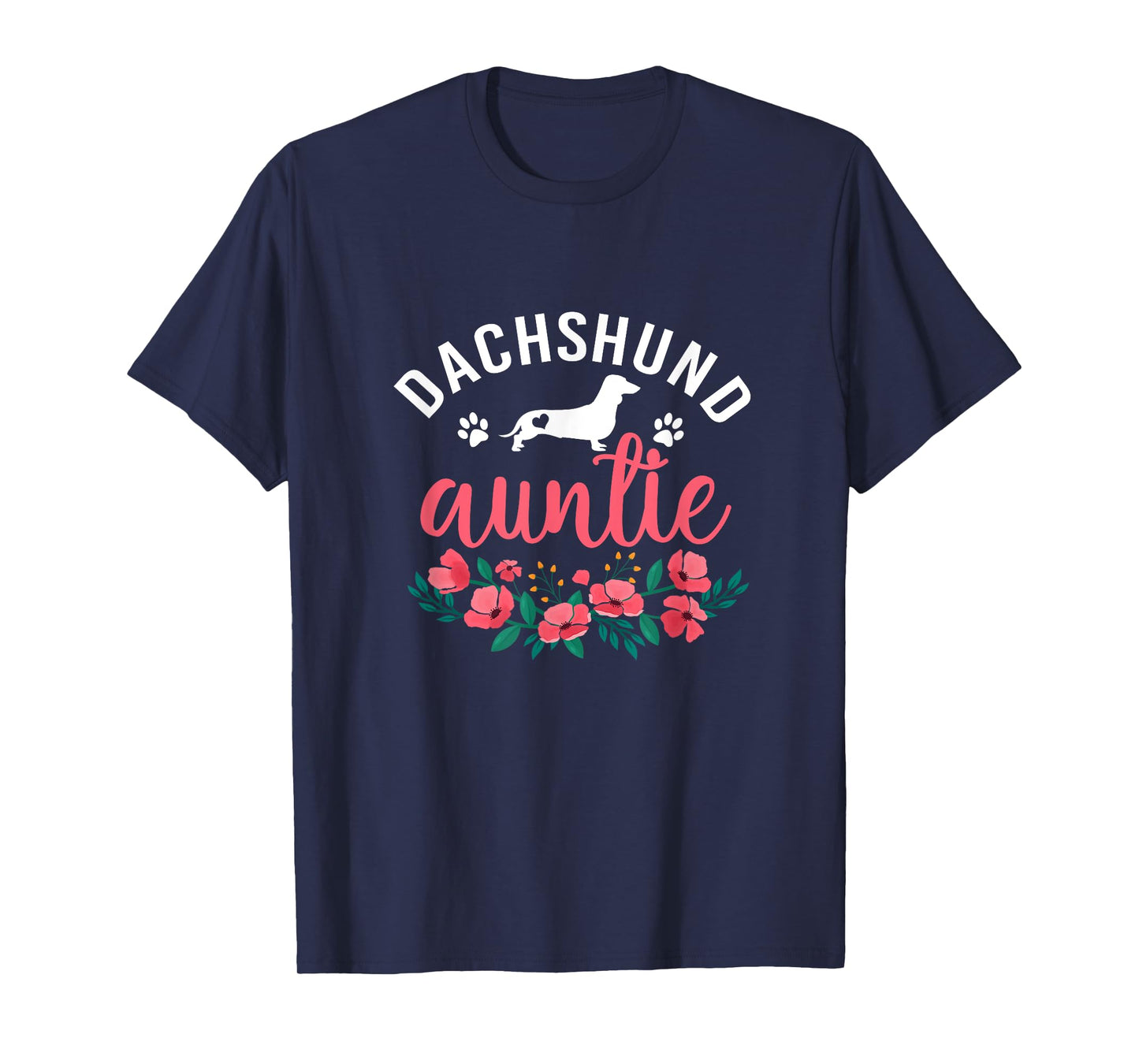 Dachshund Auntie Dog Gifts Women Aunt Dog Lover Christmas T-Shirt