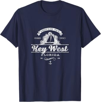 Key West FL Sailboat Vintage Nautical Throwback T-Shirt