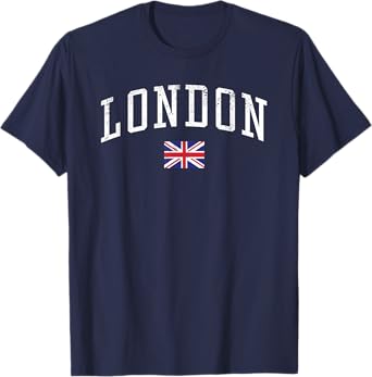 Vintage London England Country Flag Souvenir Vacation T-Shirt