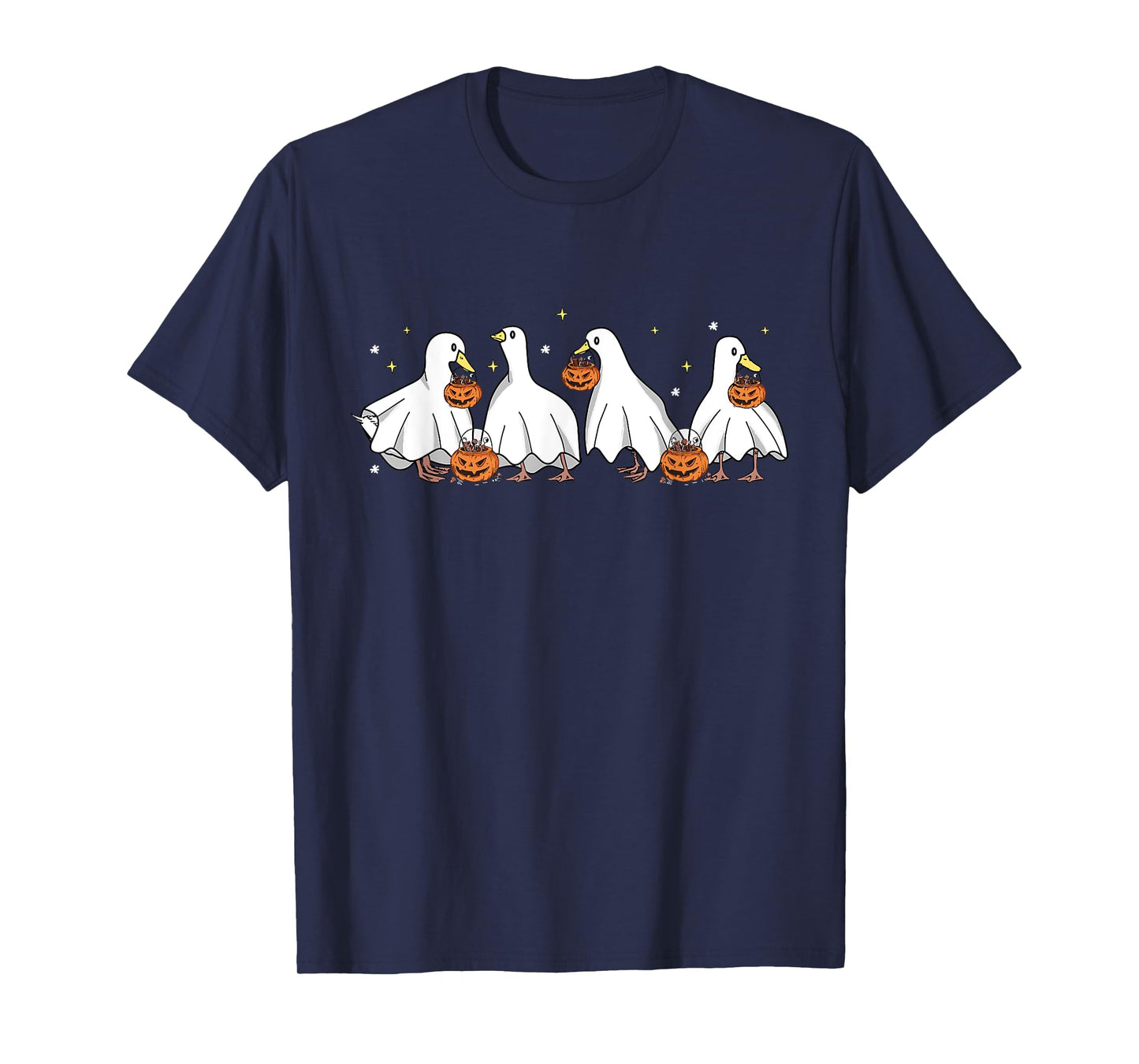 Duck Halloween Cute Ghost Ducks Halloween Farmer Duck Lover T-Shirt