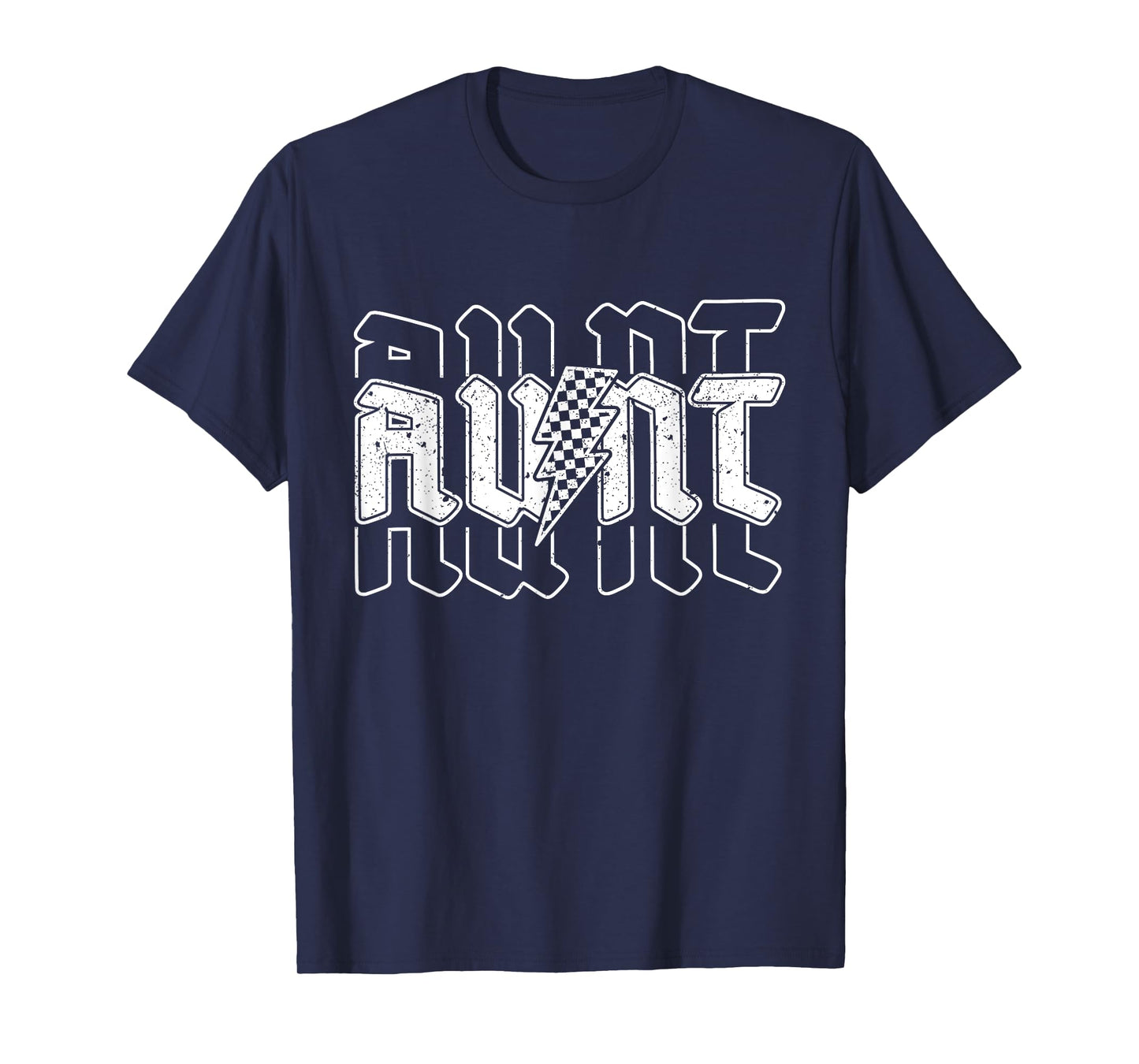 Checkered Aunt Lightning Bolt Mother's Day For Auntie Mother T-Shirt