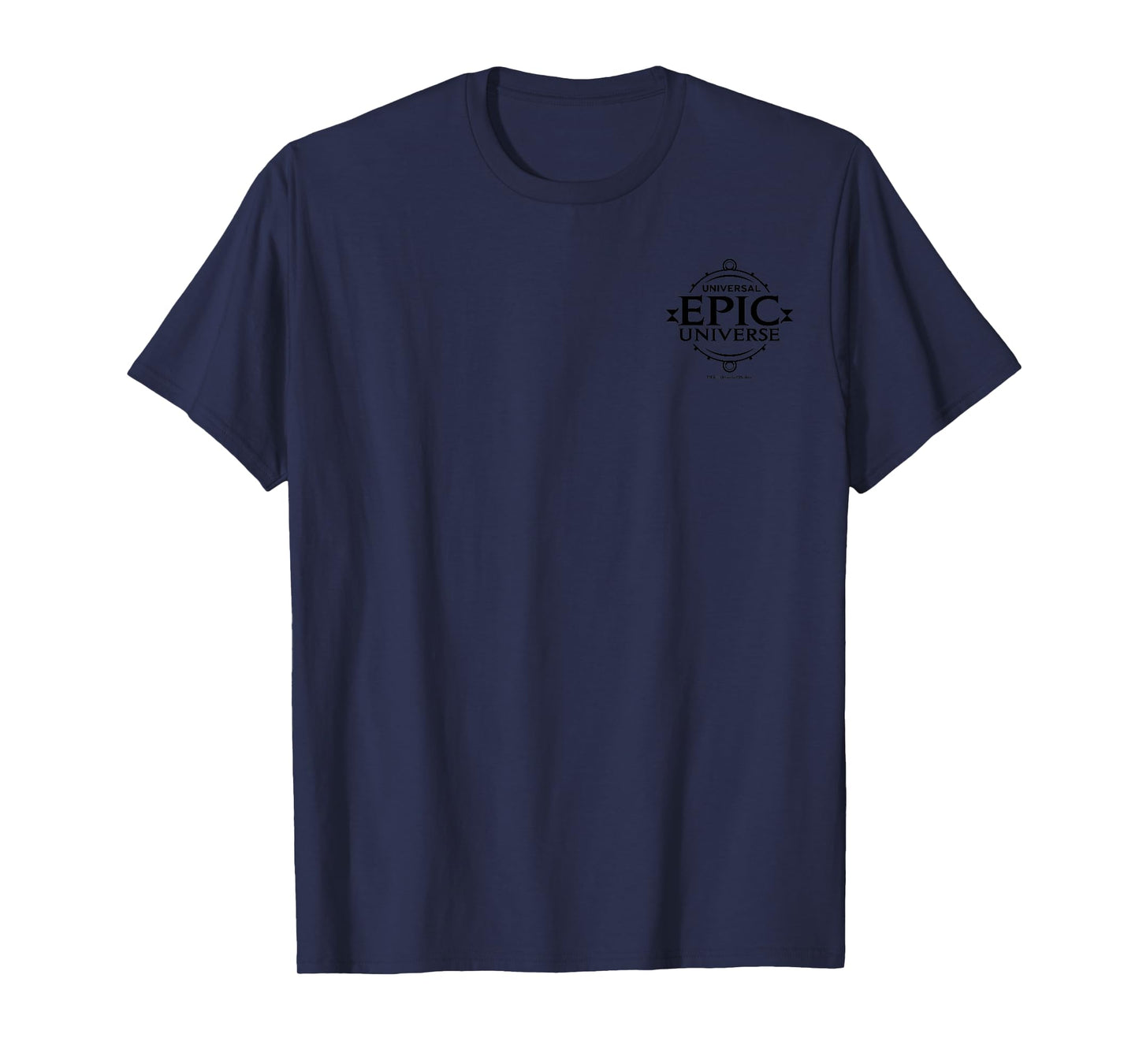 Universal Epic Universe Minimalist Logo Black Pocket Hit T-Shirt