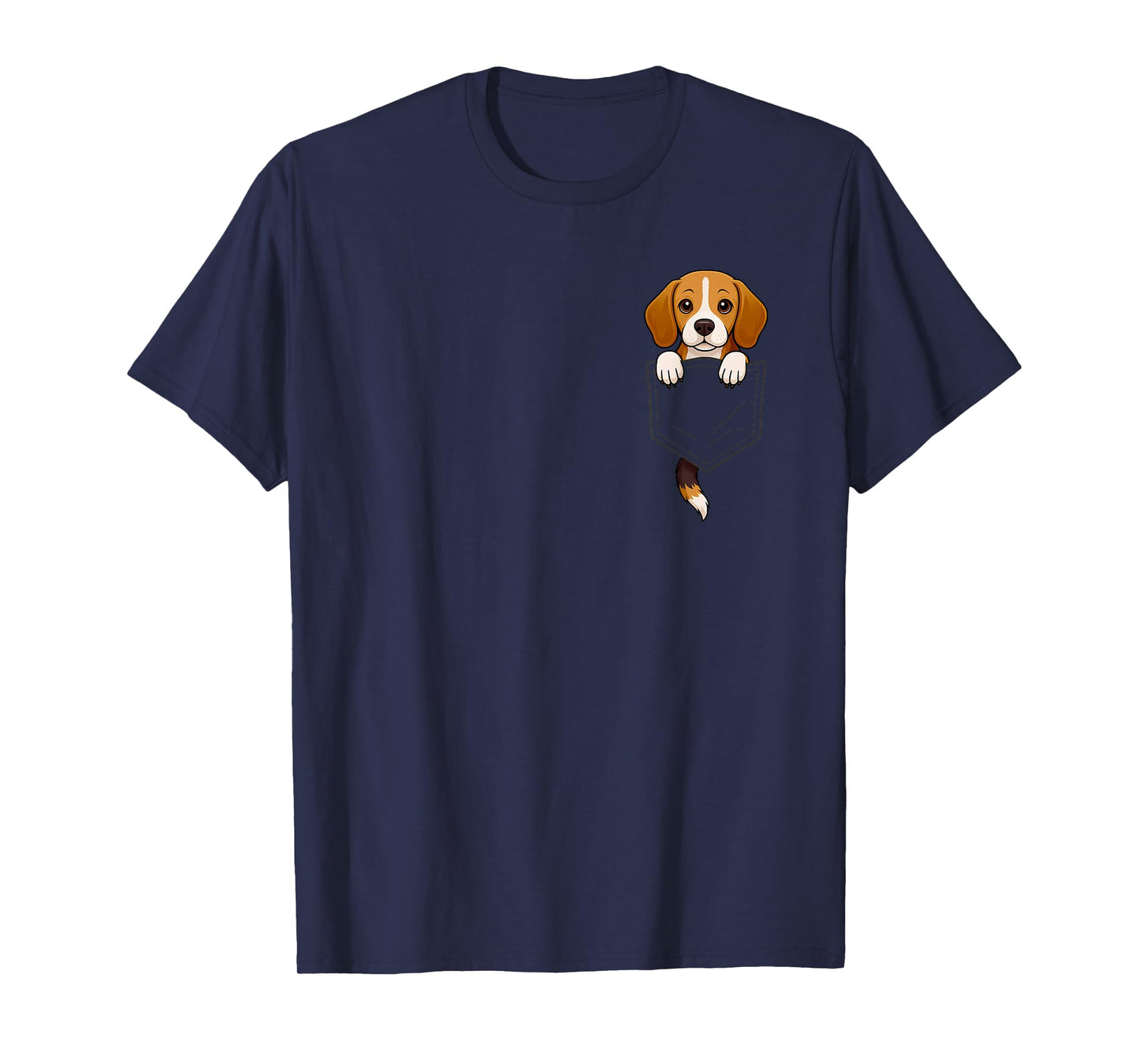 Funny Beagle Peeking in Pocket Animal Dog Lover Pet Mom T-Shirt