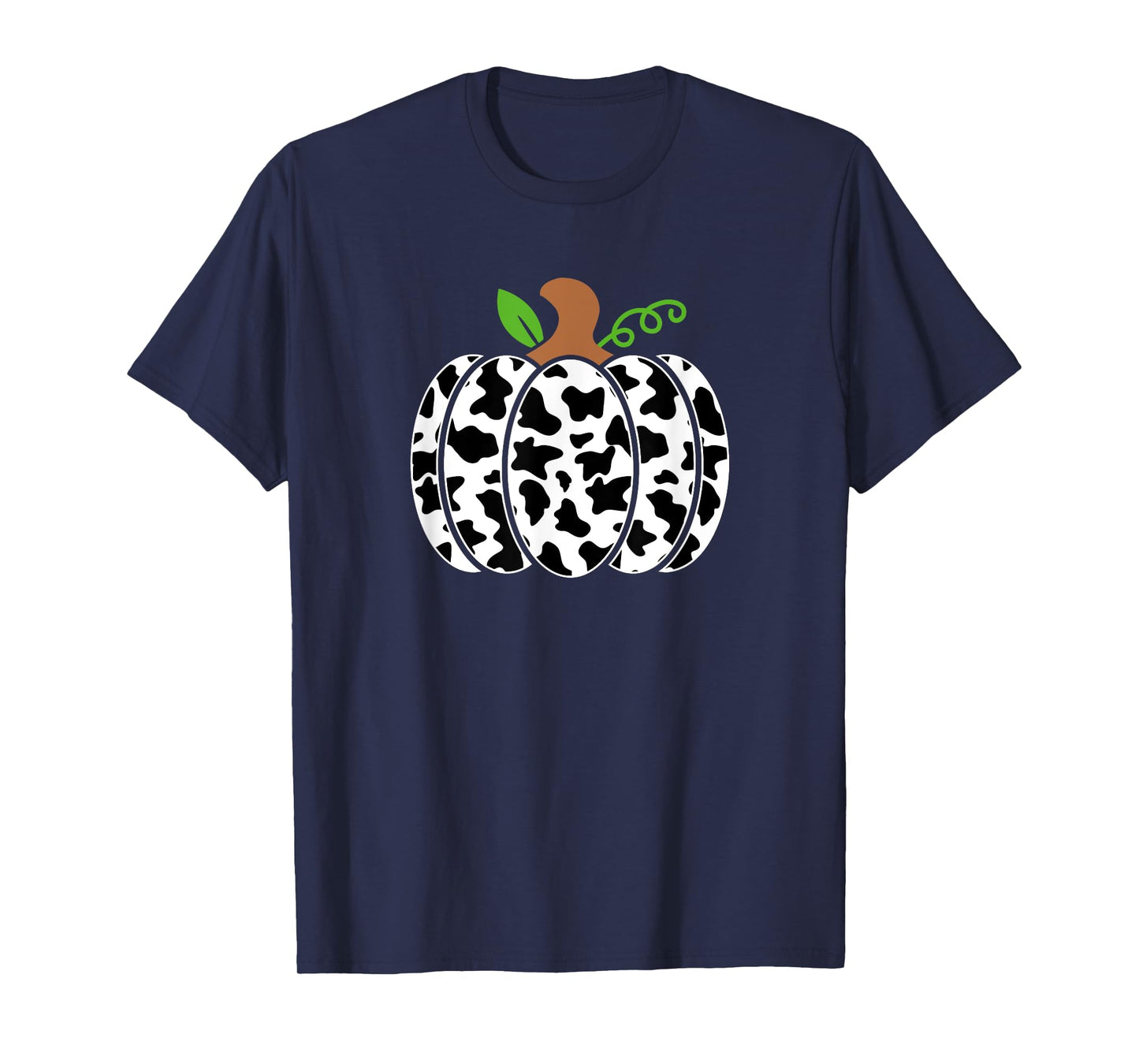 Cute Pumpkin Cow Print Fall Autumn Halloween Costume Funny T-Shirt
