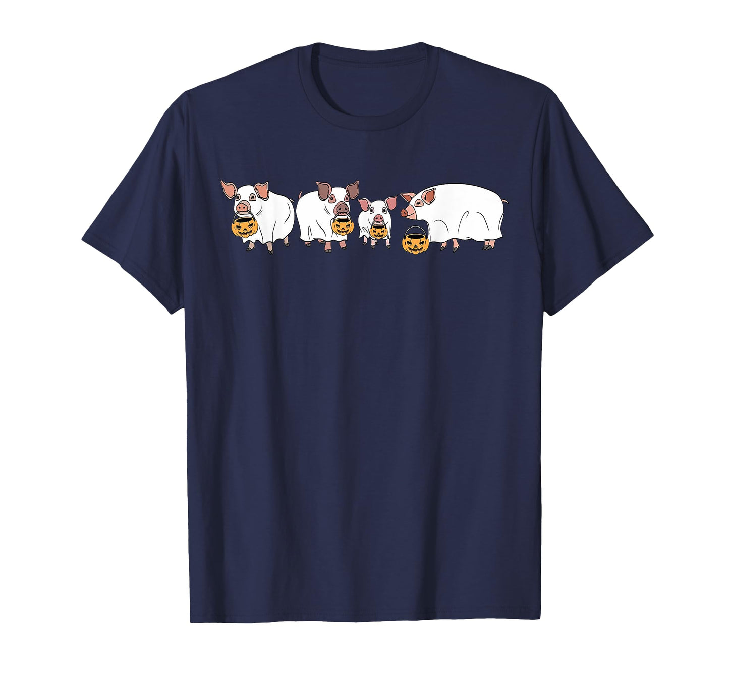 Spooky Pigs Ghost Halloween Farm Animals Autumn Pumpkin T-Shirt