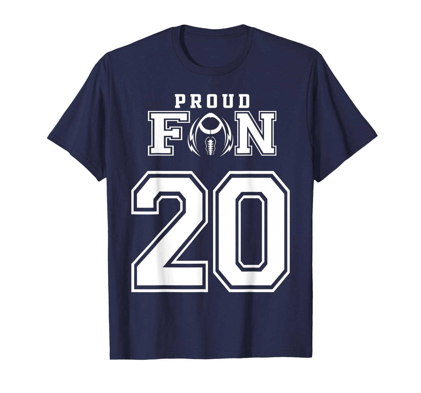 Custom Proud Football Fan Number 20 Personalized T-Shirt