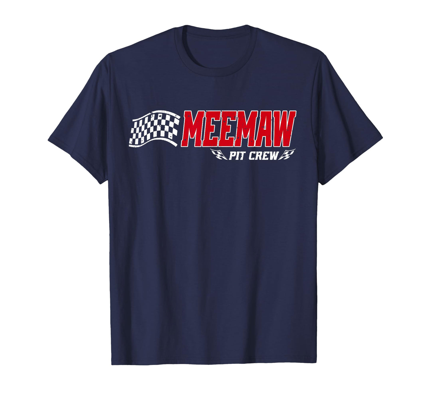 Meemaw Pit Crew Race Car Birthday Family Matching T-Shirt