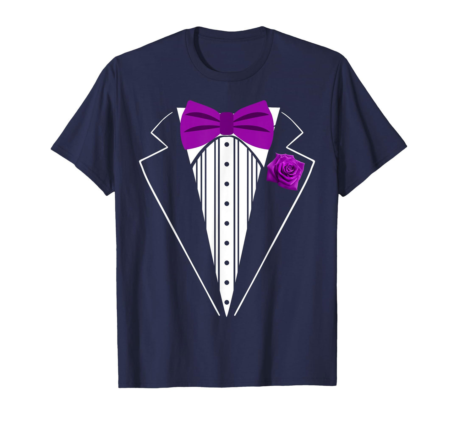 Kids Adult Purple Bowtie Tuxedo, Toddler Costume Youth Tux T-Shirt