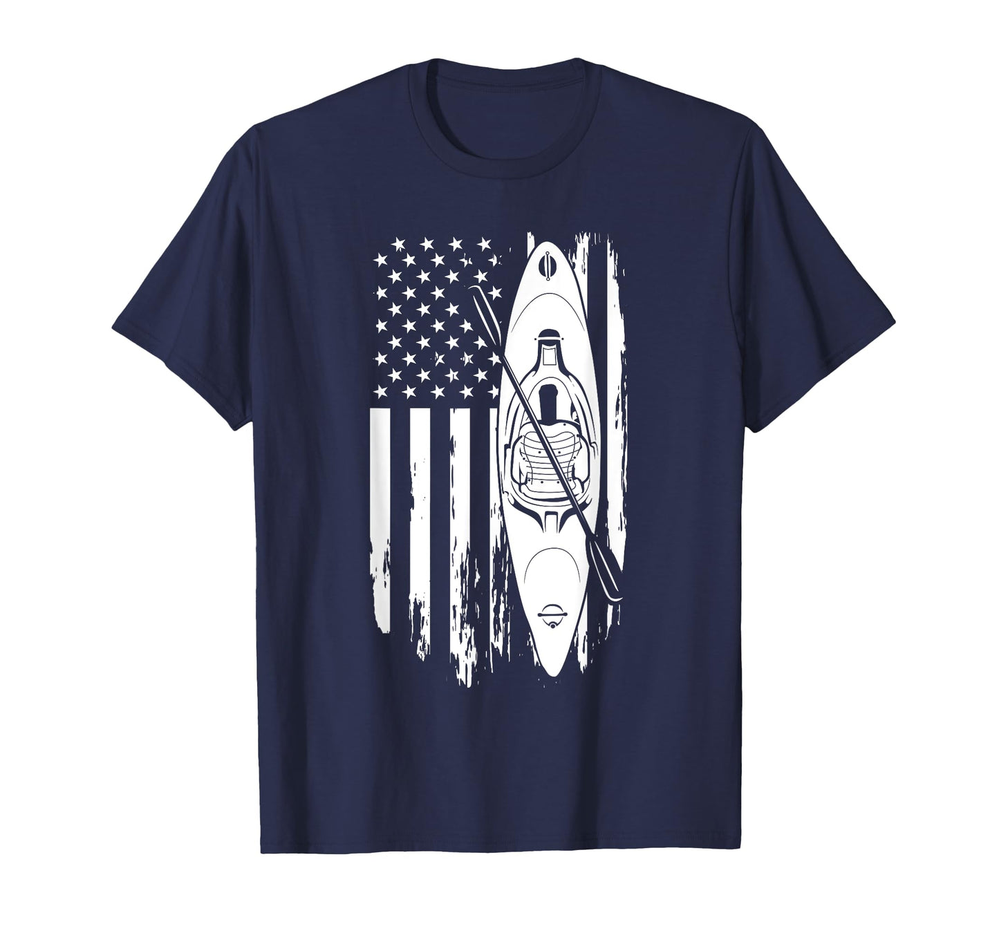 Kayak Paddle USA Flag American Kayaking 4th Of July Lovers T-Shirt