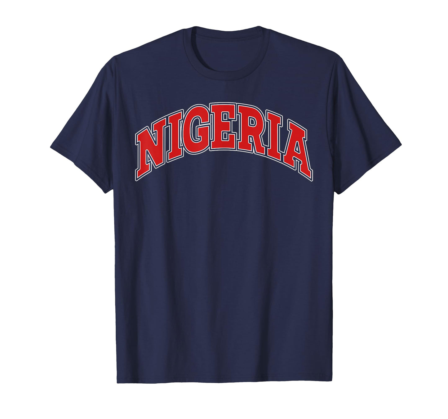 Nigeria College Style Red Throwback Souvenir T-Shirt