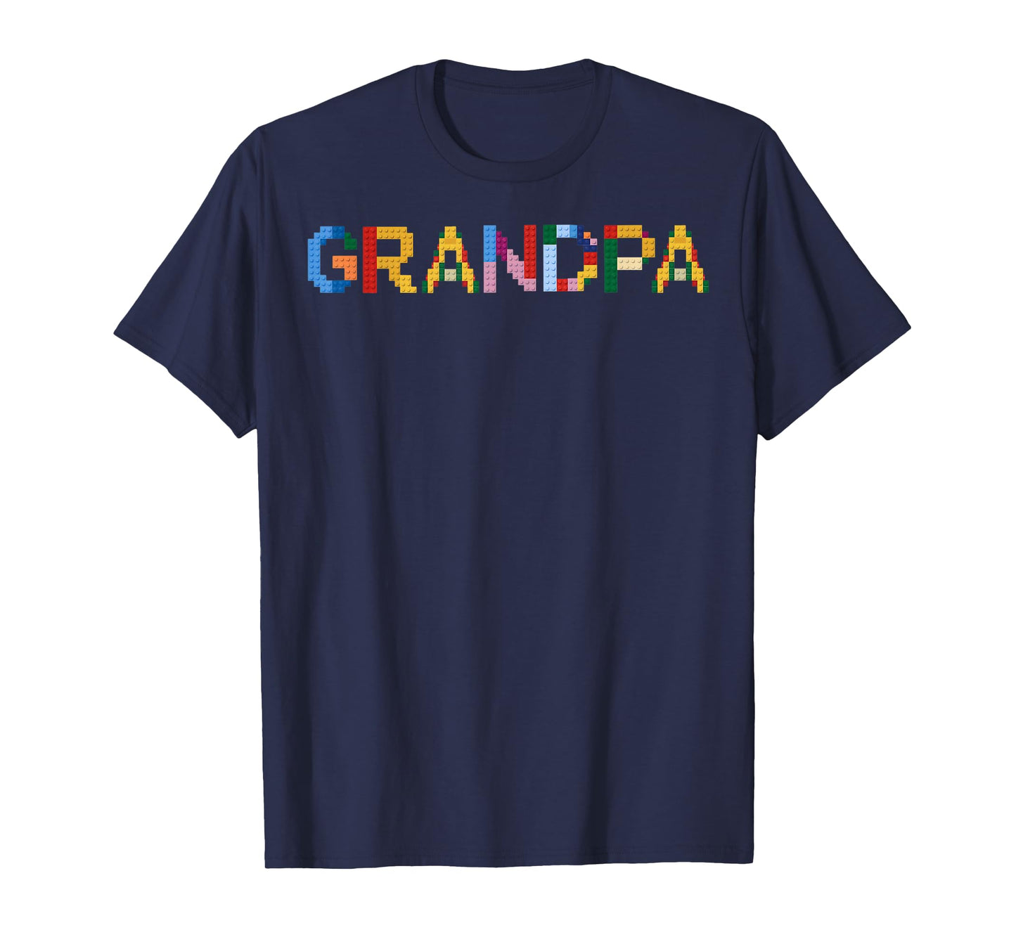 Kids Brick Builder Bricks Grandpa Building Blocks T-Shirt