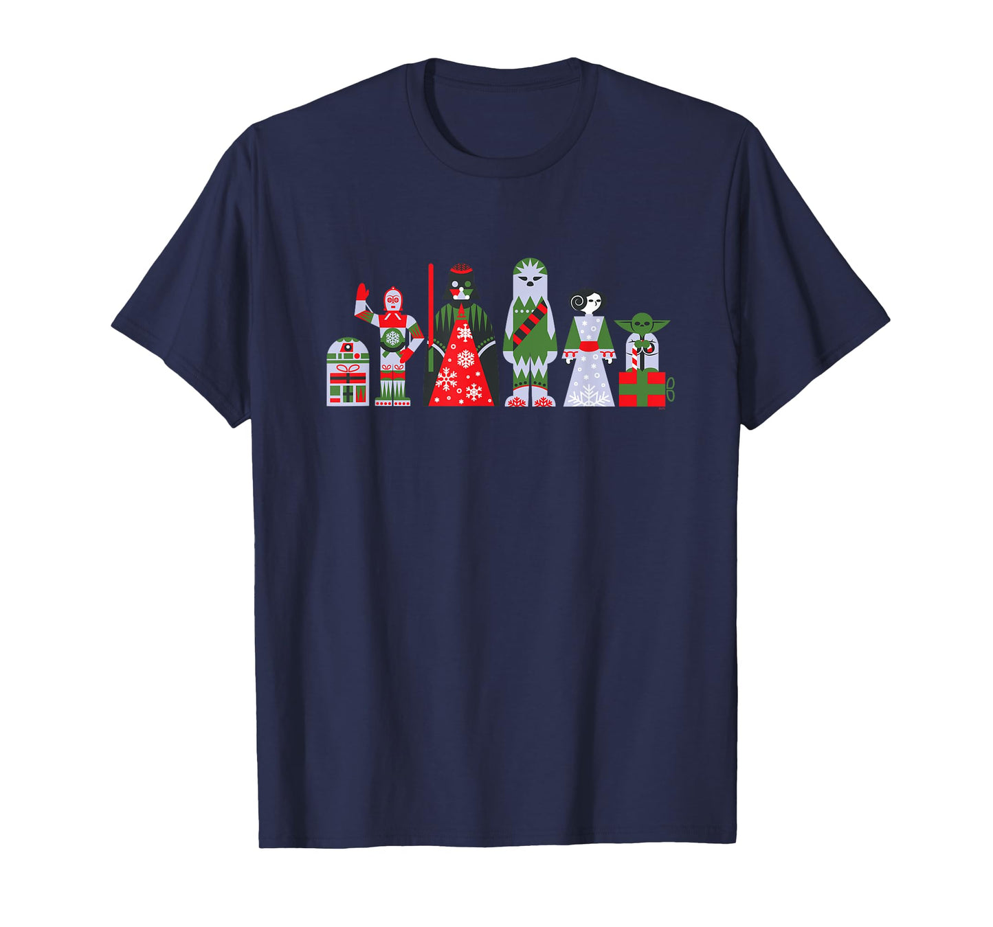 Star Wars Holiday Galactically Festive Christmas Pattern T-Shirt