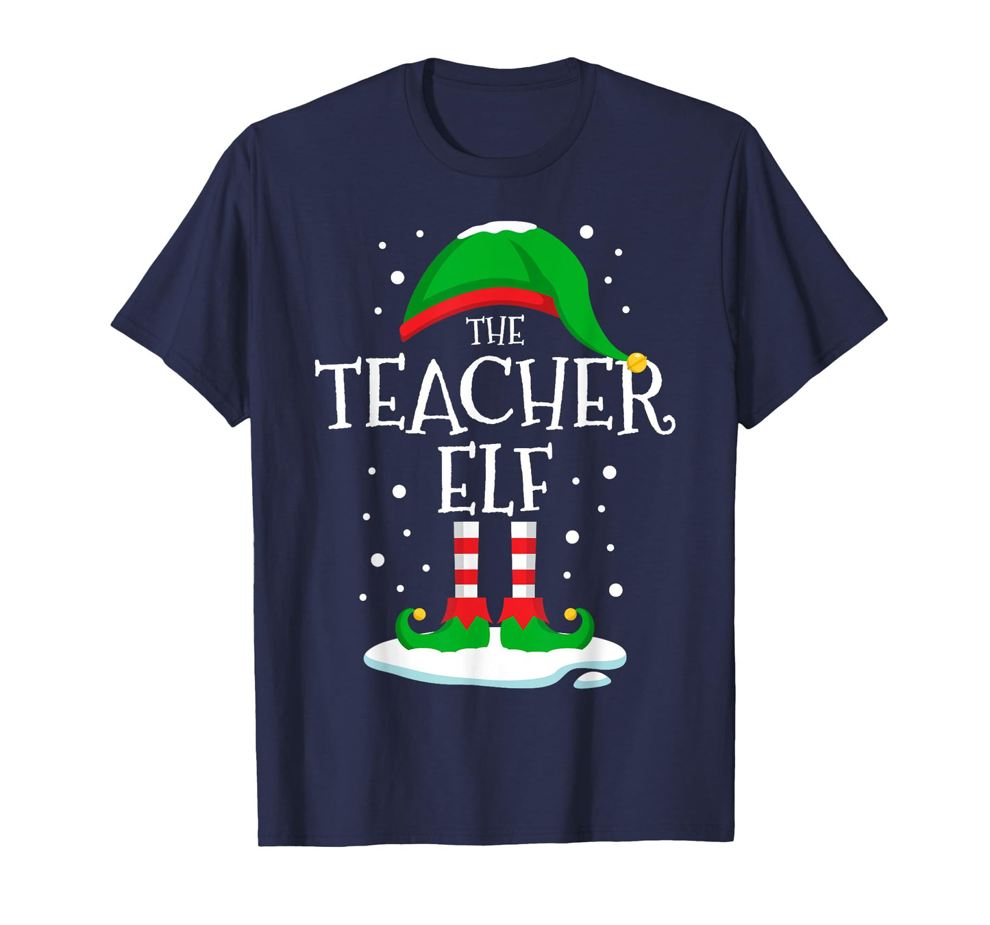 The Teacher Elf Christmas Family Matching Xmas Group Funny T-Shirt for Men Women