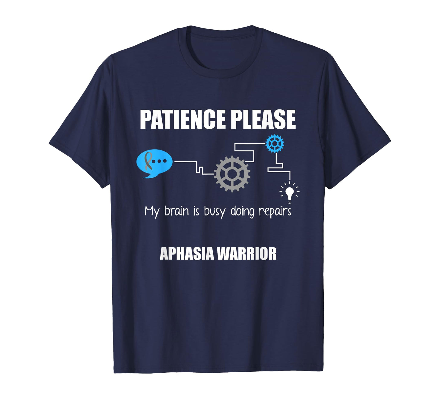 Aphasia Awareness Month Funny Gifts Aphasia Warrior Patience Survivor Awareness DA1 Black Women's Modern Casual Humorous T-Shirt