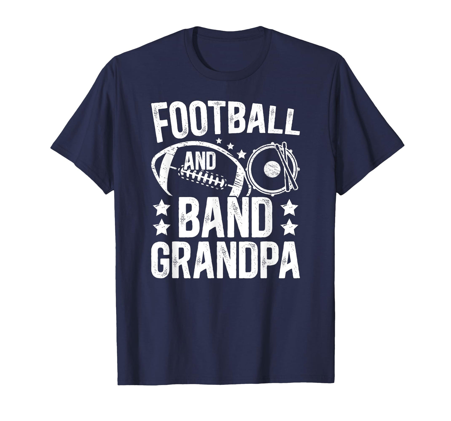 Football And Band Grandpa Marching Band & Football Grandpa T-Shirt