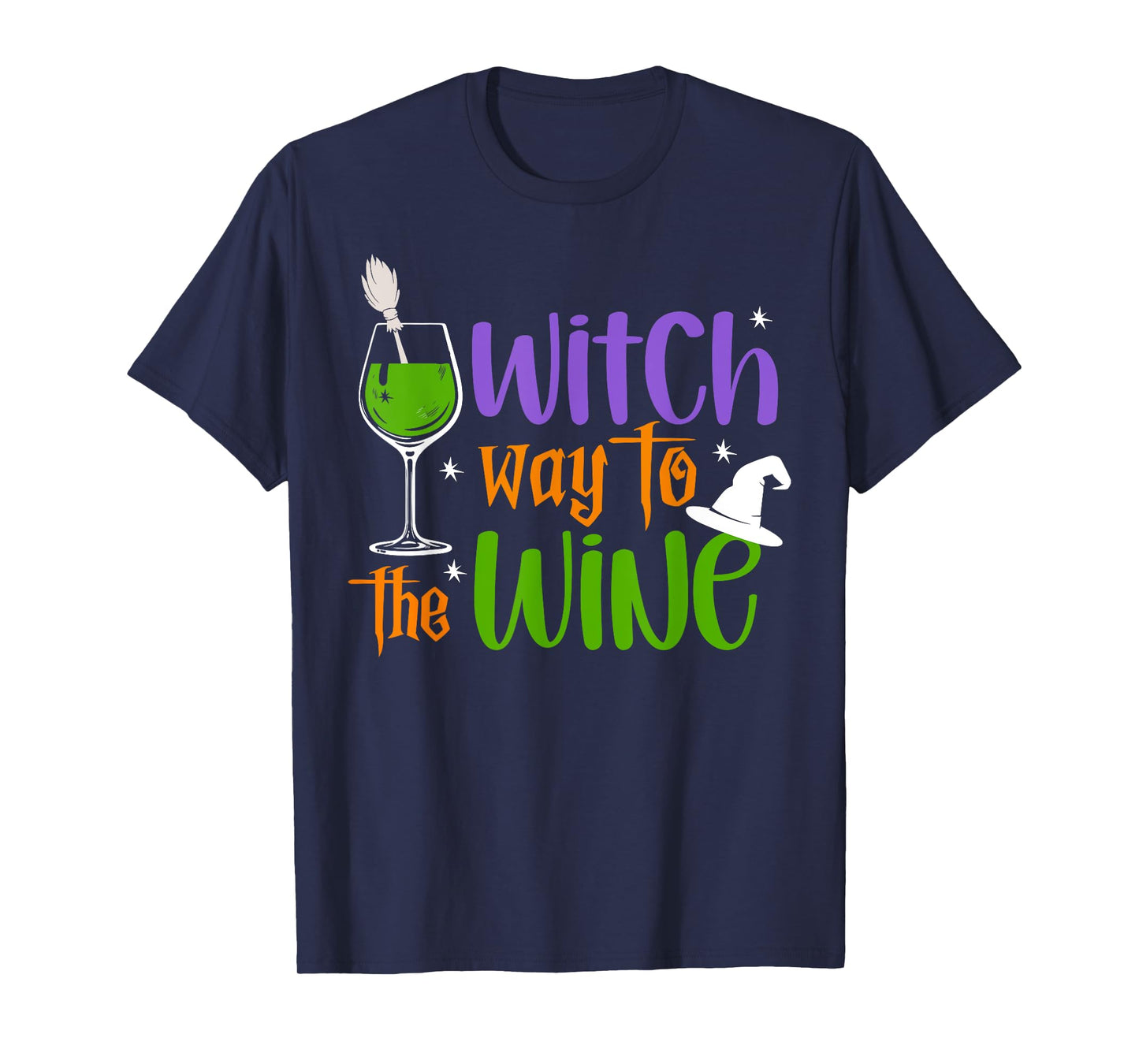 Witch Way to the Wine Funny Drinking Lover Halloween Costume T-Shirt