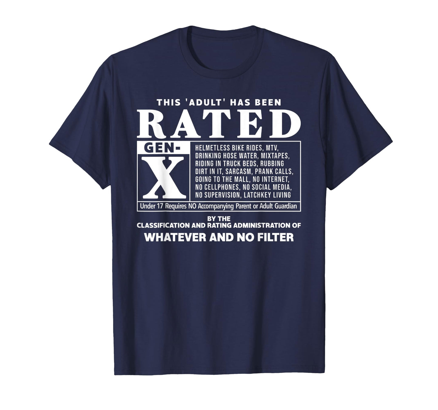 Funny Rated Gen X Generation X 80s Kid Humor T-Shirt