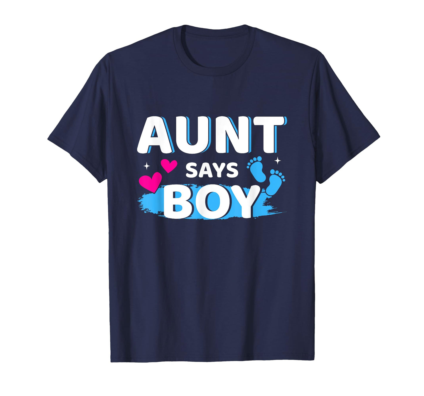 Gender reveal aunt says boy matching family baby party T-Shirt