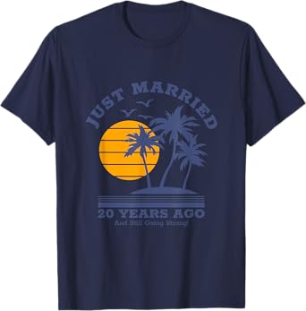 Romantic Matching Couples - 20th Wedding Anniversary T-Shirt