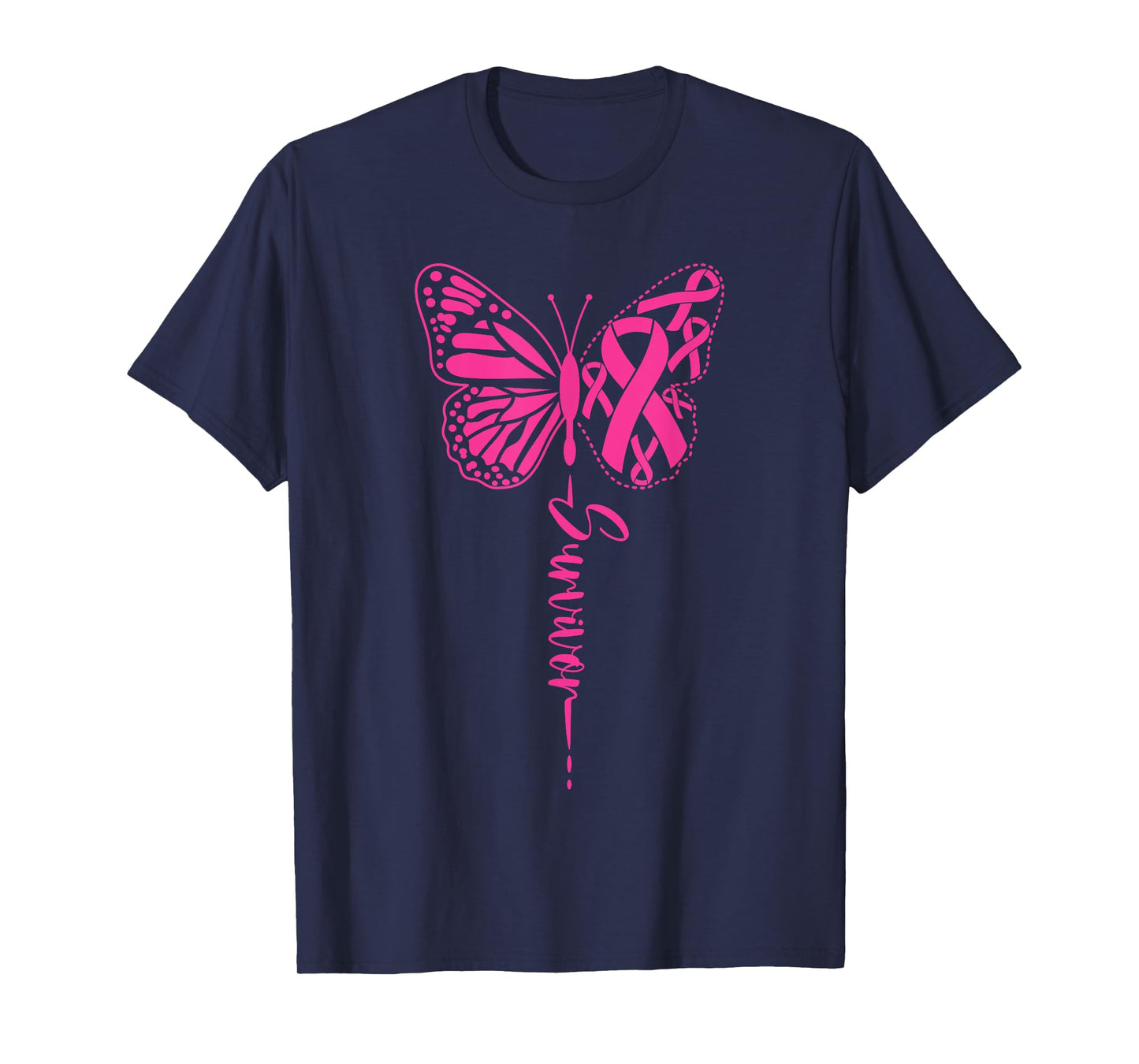 I am a Survivor Ribbon Butterfly Breast Cancer Awareness T-Shirt