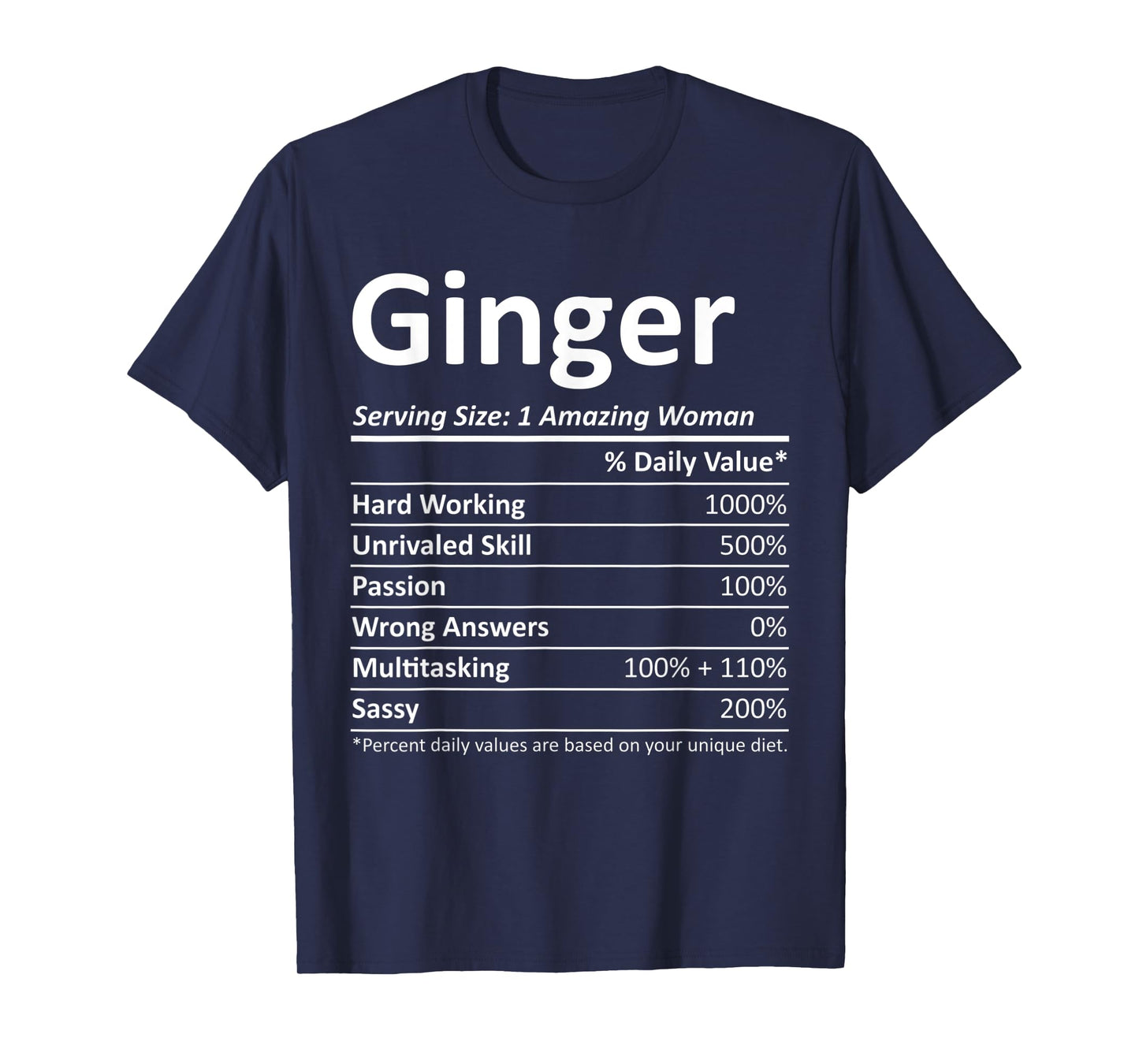 GINGER Nutrition Personalized Name Funny Christmas Gift Idea T-Shirt