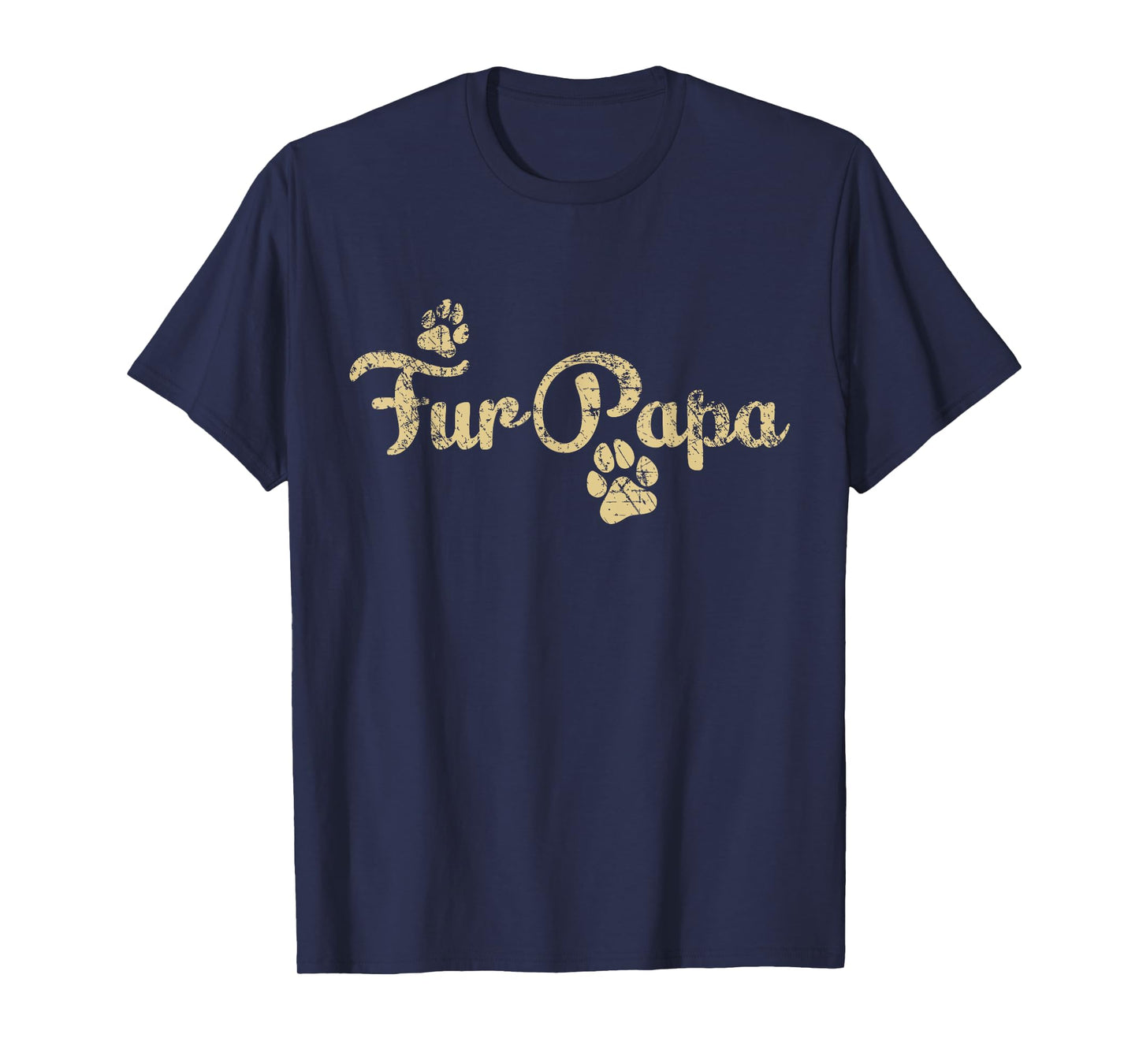 Fur Papa Cute Dog Cat Lover Dad Pawprint Gift T-Shirt for Men Women