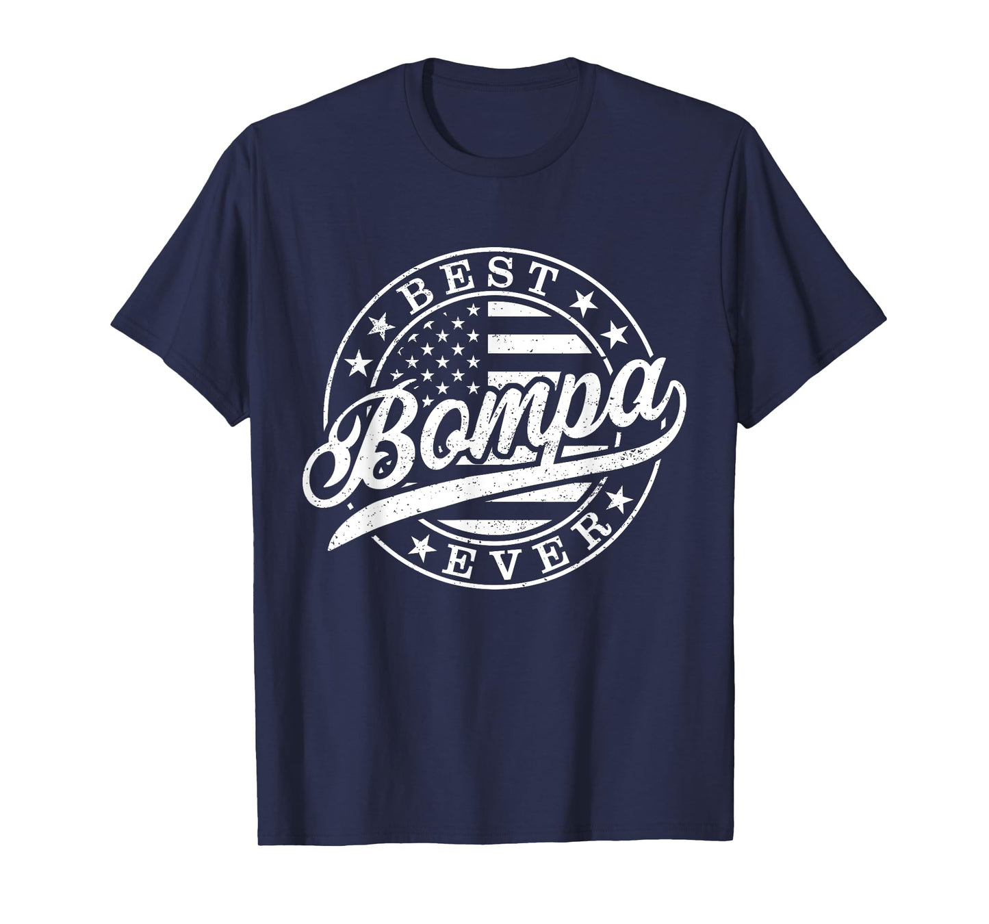Best Bompa Ever American US Flag Funny Grandpa Father's Day T-Shirt