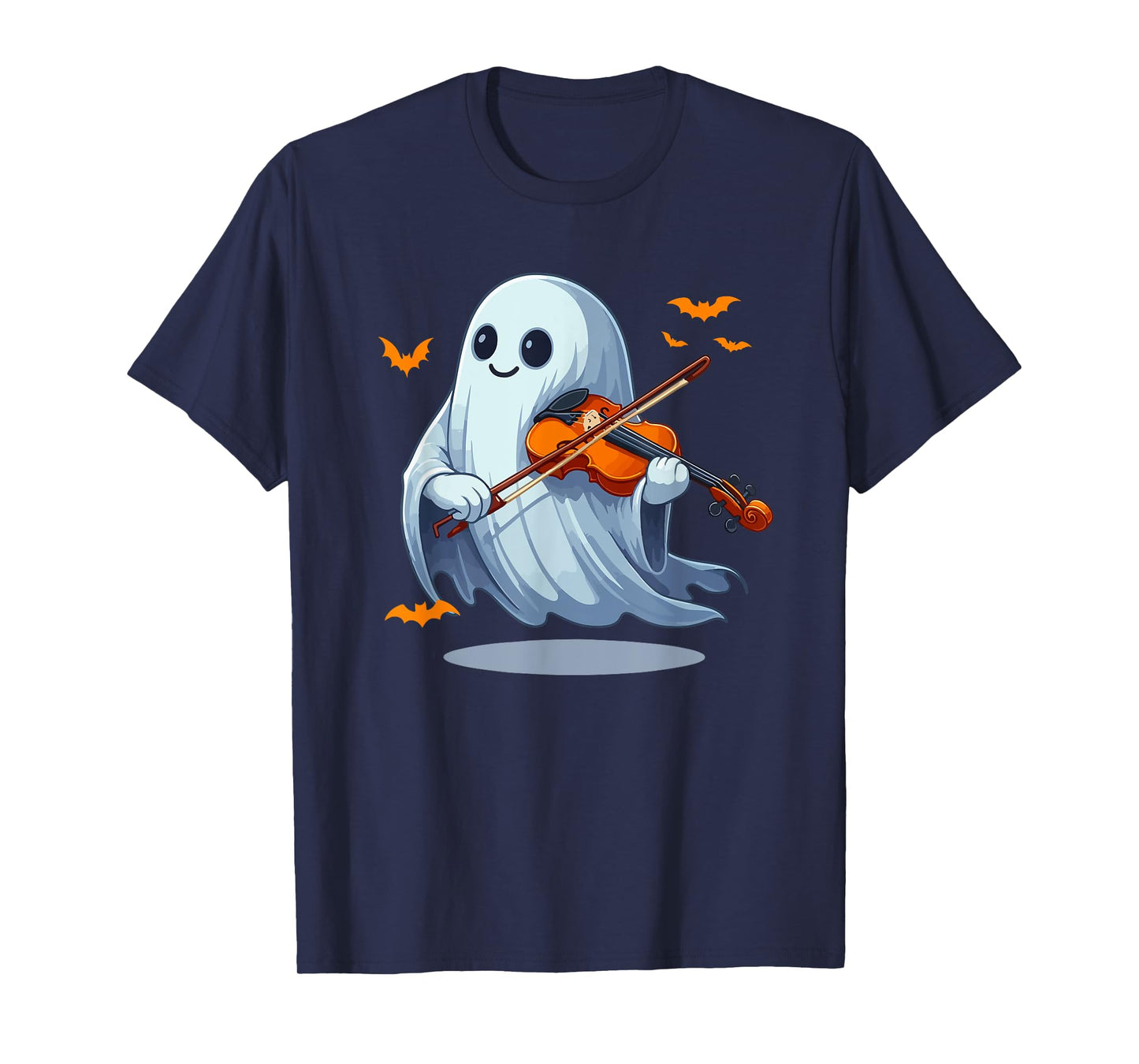 Boo Ghost Playing Violin Halloween Musical Instrument T-Shirt