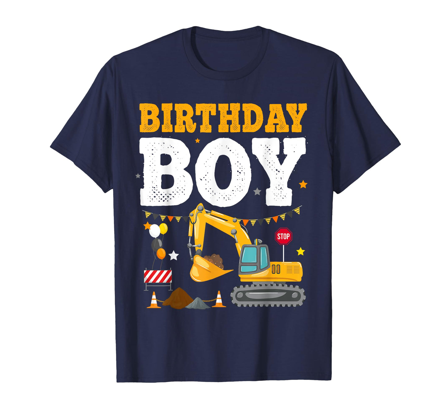 Birthday Boy Funny B-day Construction Crew Excavator Toddler T-Shirt