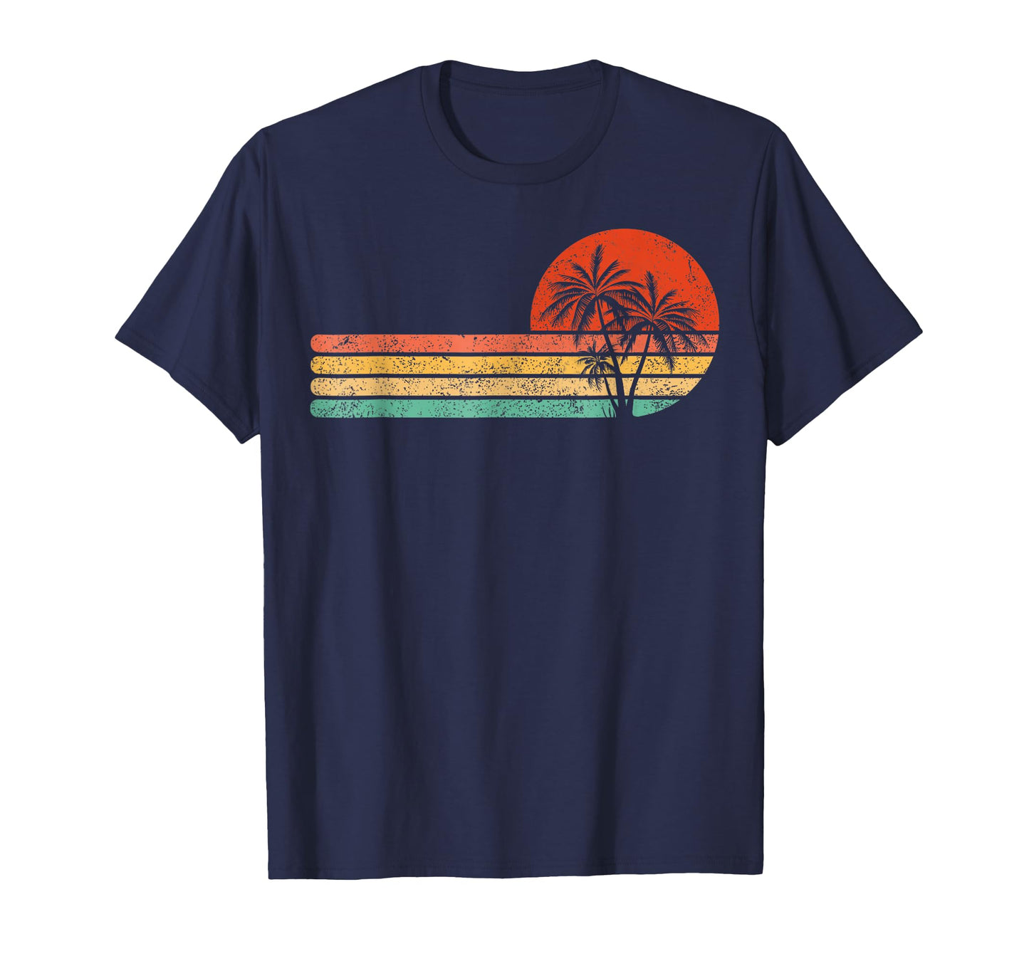 Vintage Summer Vacation Men Women Retro Beach Palm Tree T-Shirt
