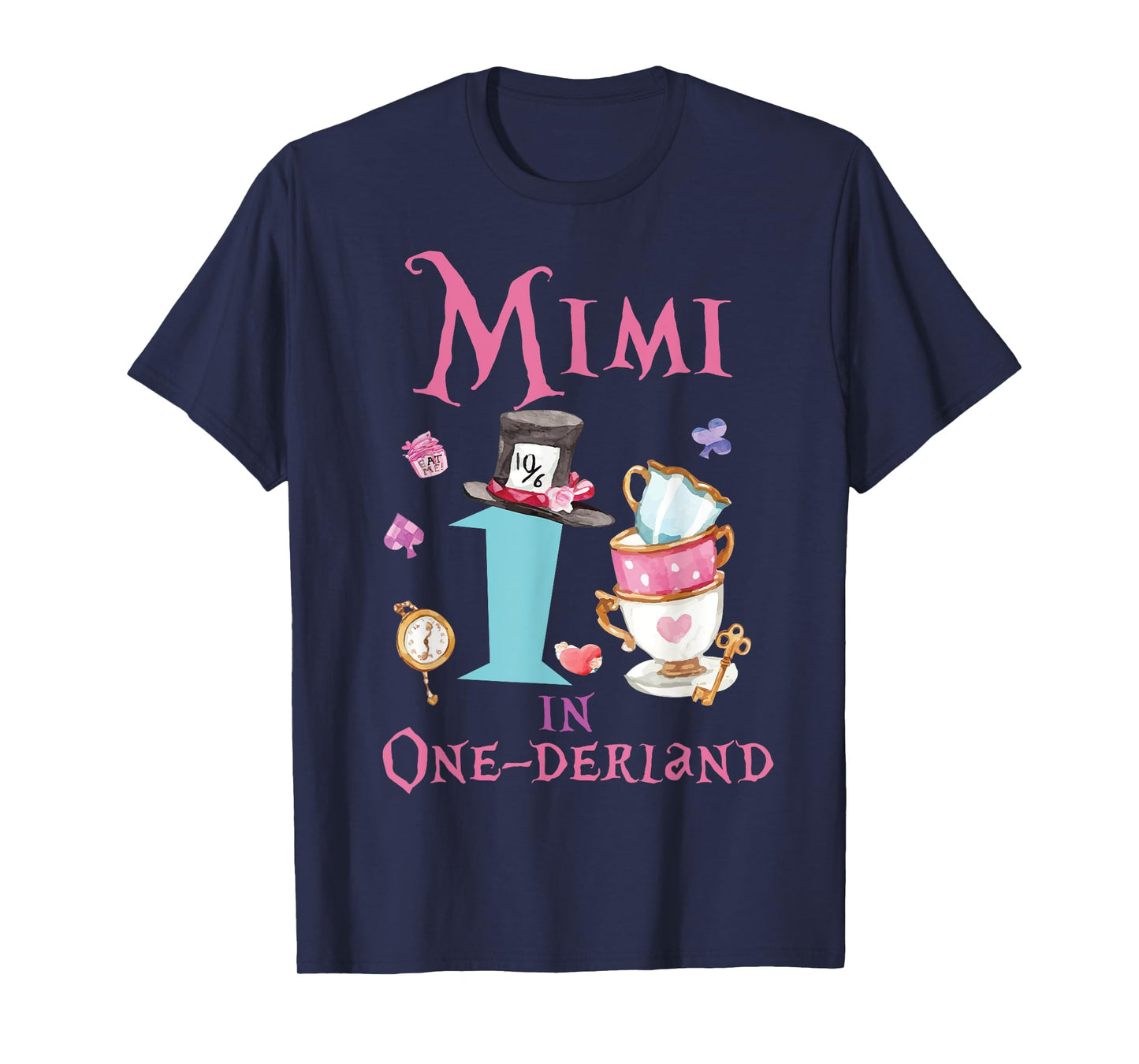 Mimi In Onderland 1st Birthday Girl Family Tea Party T-Shirt