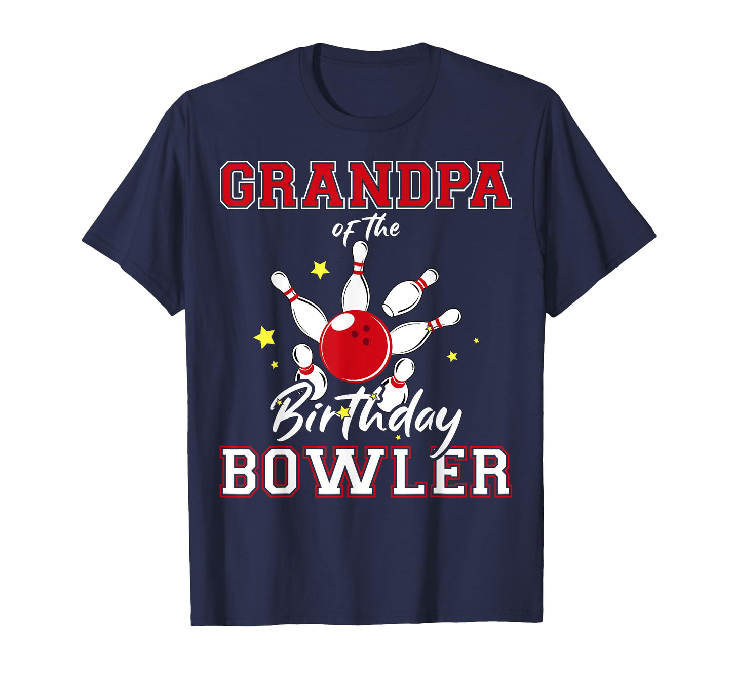 Grandpa Of The Birthday Bowler Bday Bowling Celebration T-Shirt