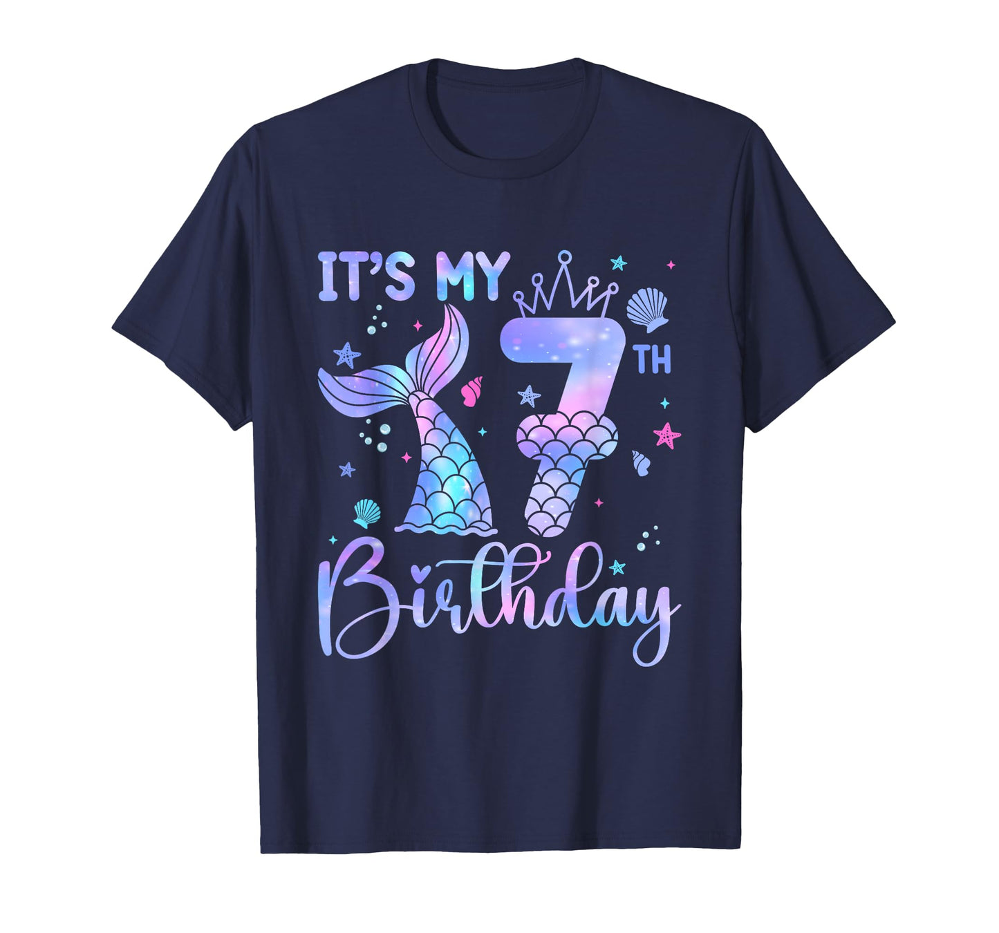 Mermaid Birthday Girl 7 Year Old It's My 7th Bday Mermaid T-Shirt