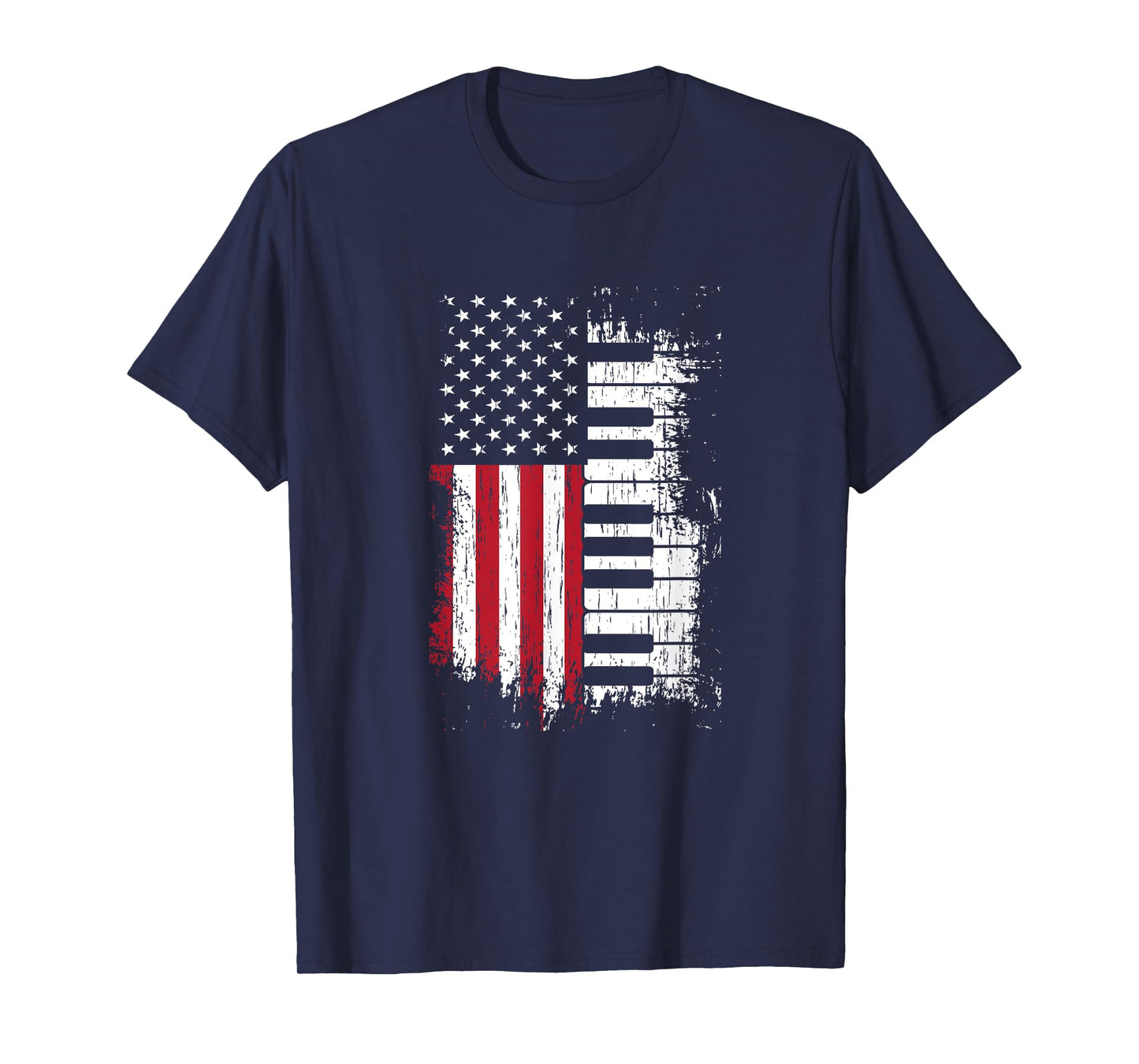 American Flag Piano Keys Player Pianist Keys Music Gift T-Shirt for Women Men