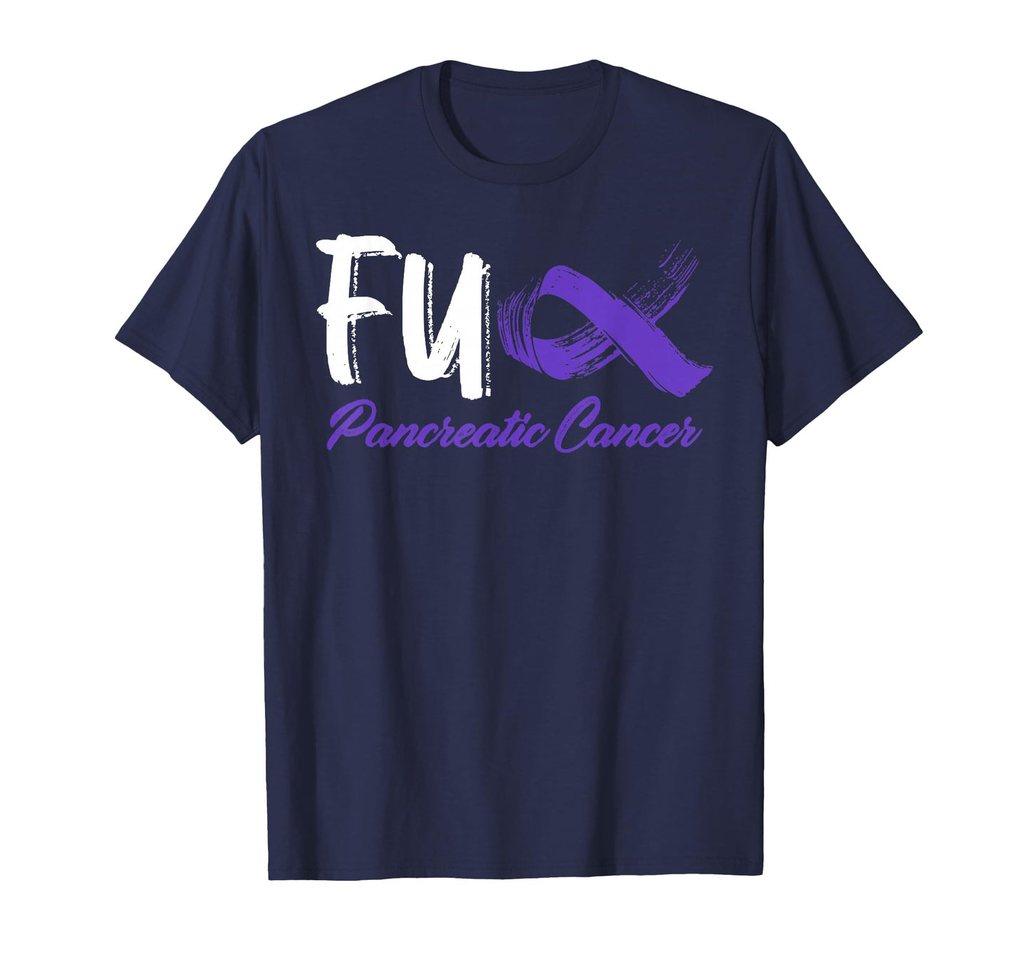 Fuck Pancreatic Cancer Awareness Month Warrior Purple Ribbon T-Shirt
