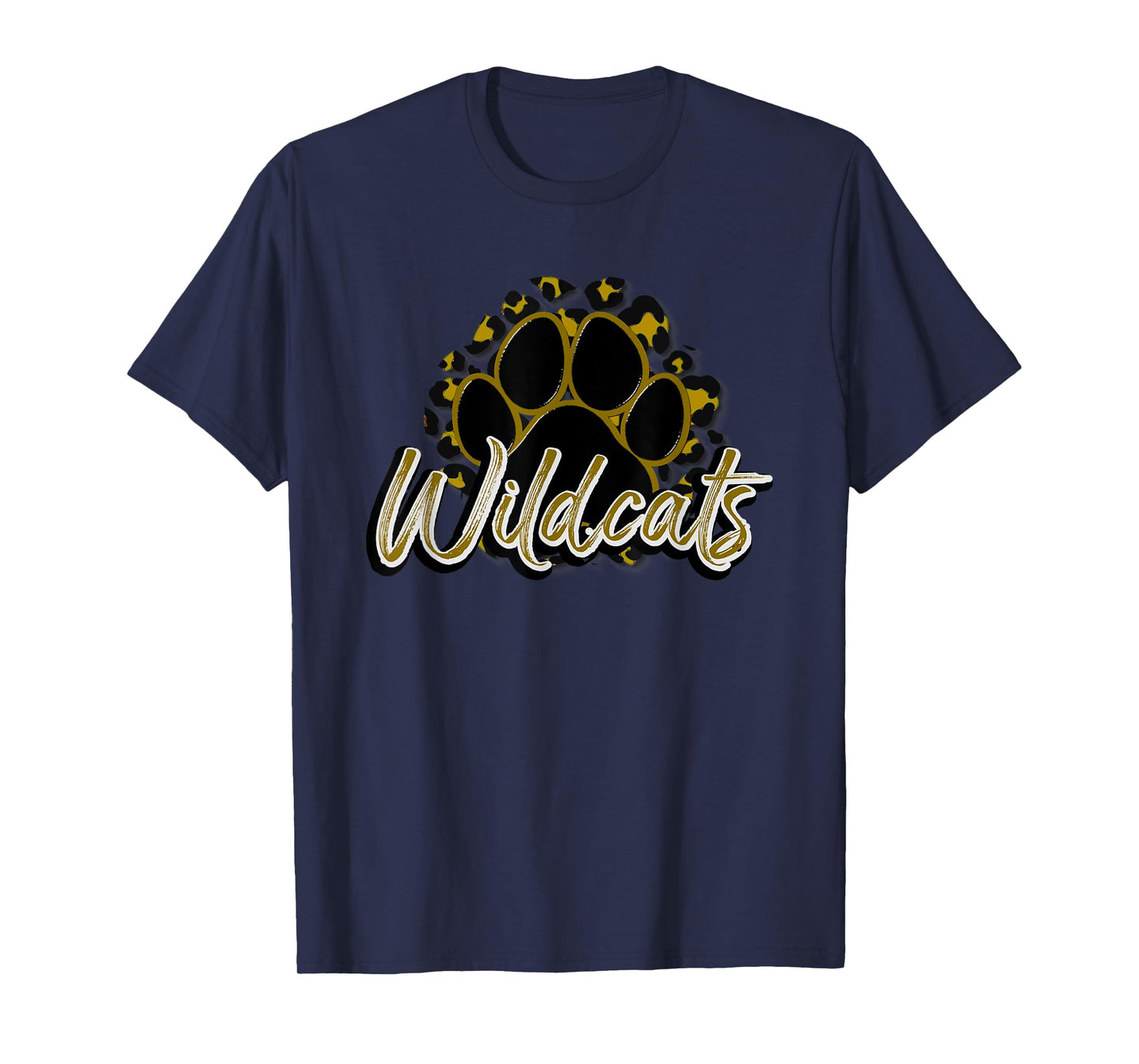 Wildcats Gold Black Cheetah School Sports Fan Team Spirit T-Shirt