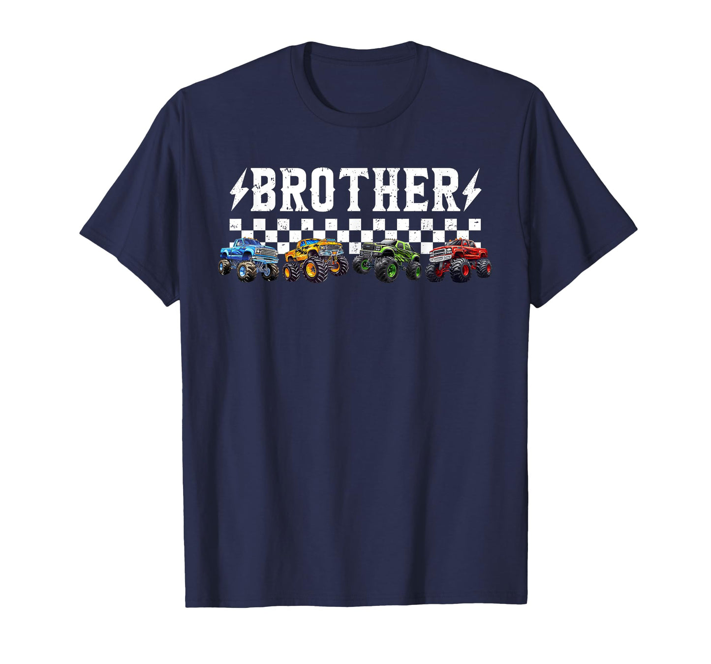Brother Retro Monster Truck Family Crew Birthday Matching T-Shirt