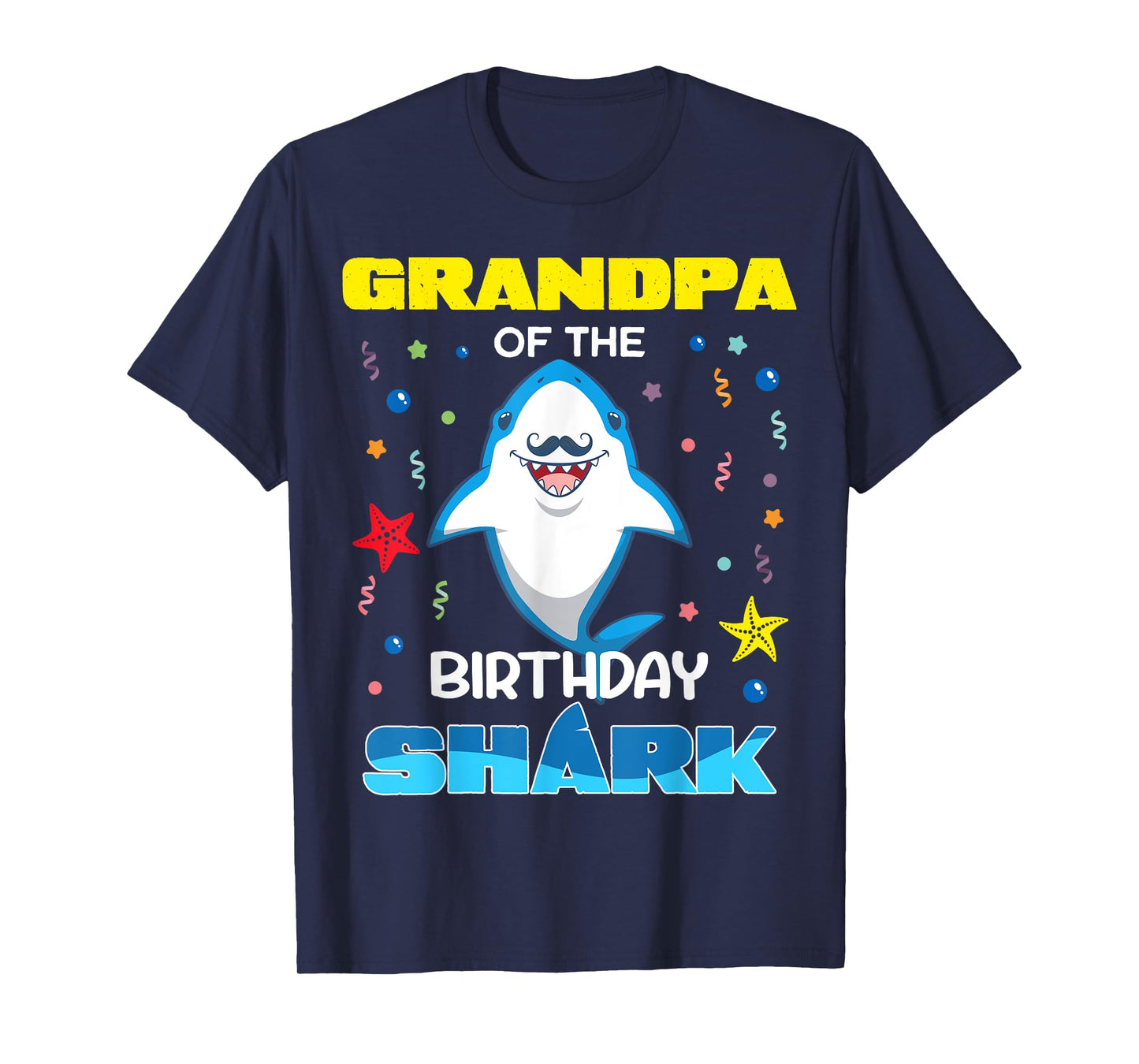 Grandpa Of The Birthday Shark Kids Party Family Matching T-Shirt