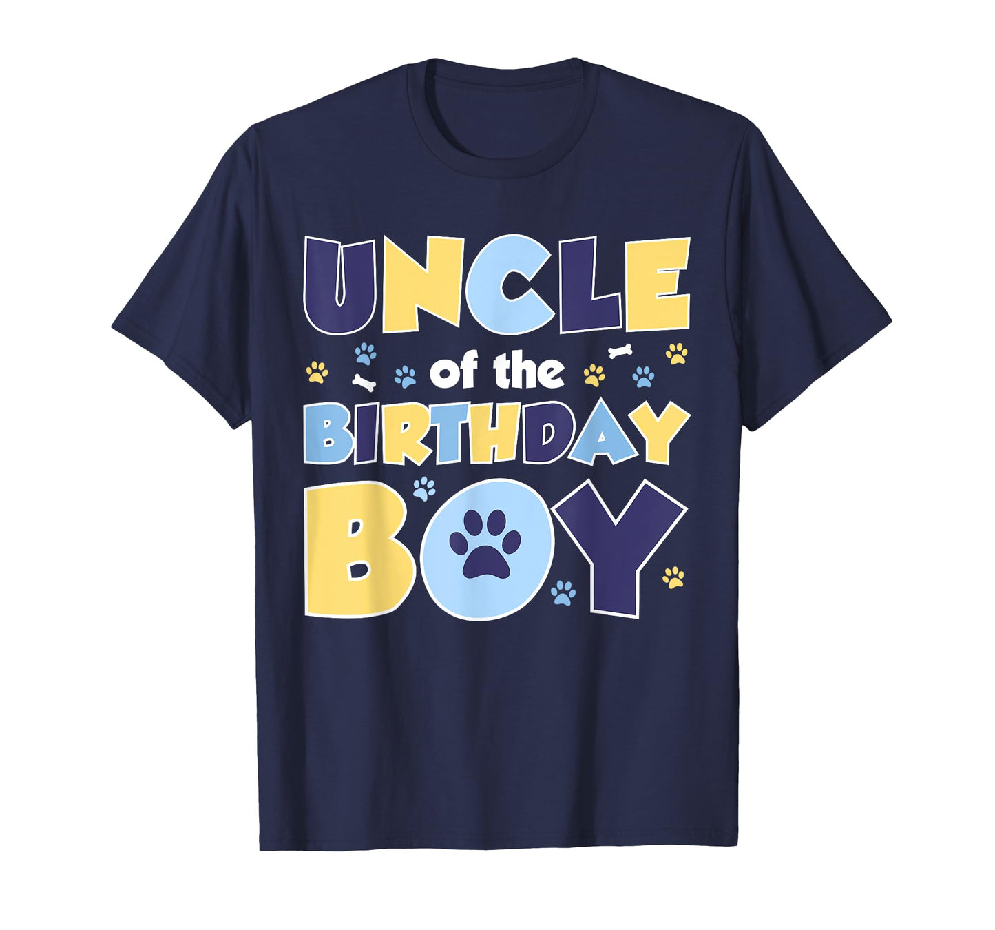 Uncle Of The Birthday Boy Dog Lover Party Family Matching T-Shirt