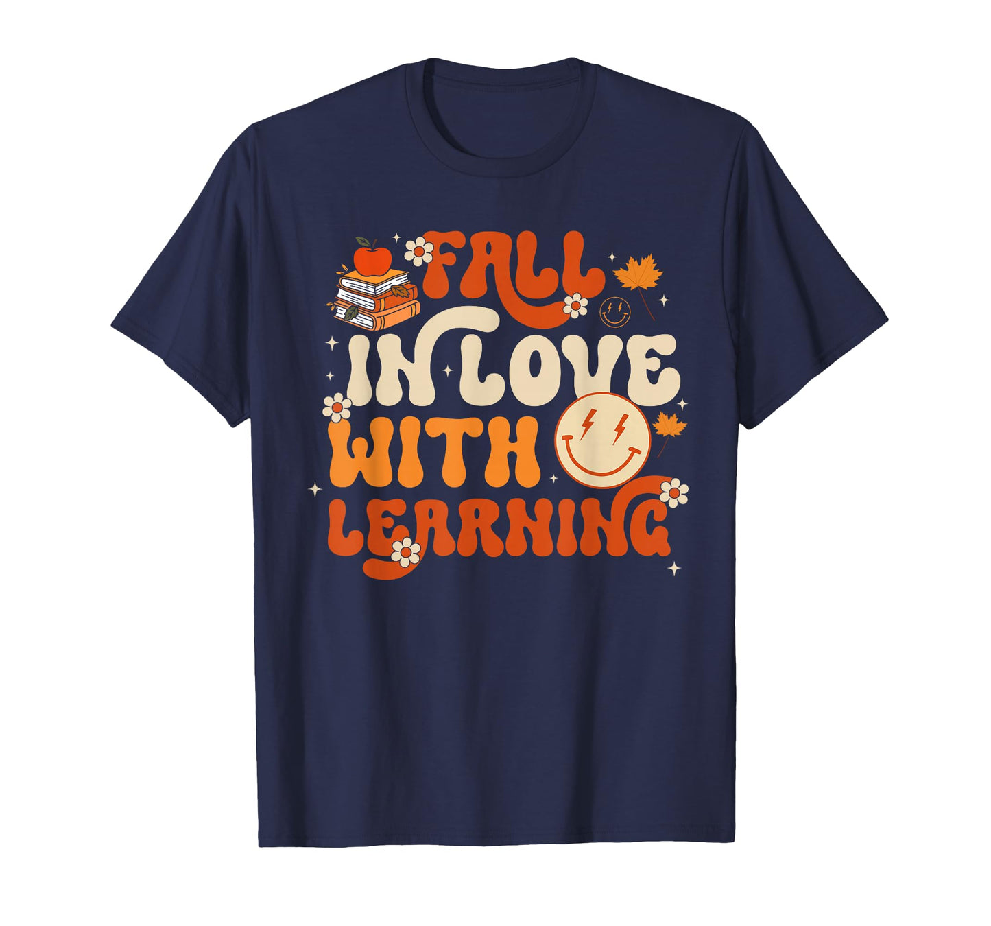 Fall in Love with Learning Autum Thanksgiving Teacher Kids T-Shirt