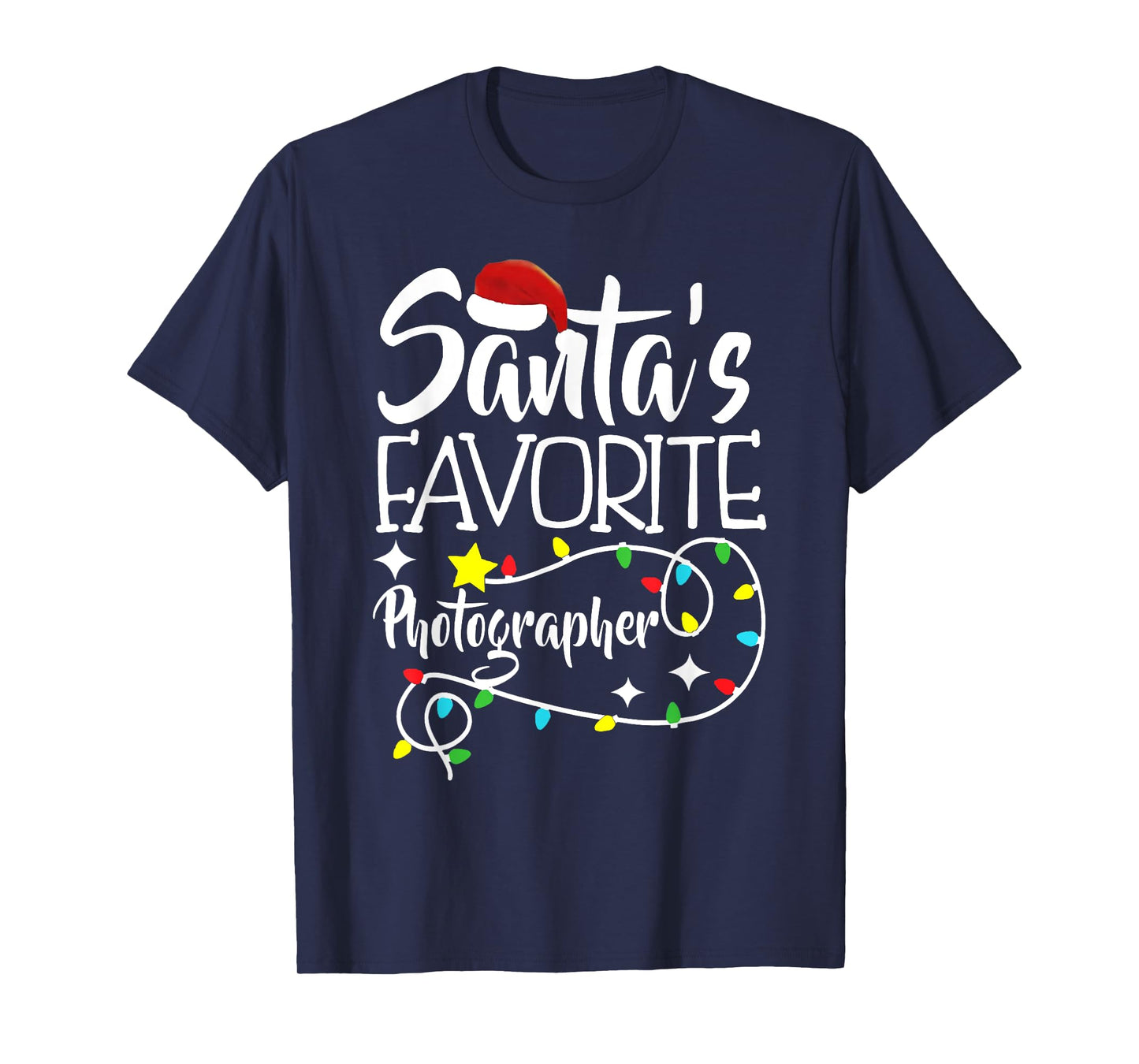 Santa's Favorite Photographer Christmas lights Santa Gifts T-Shirt