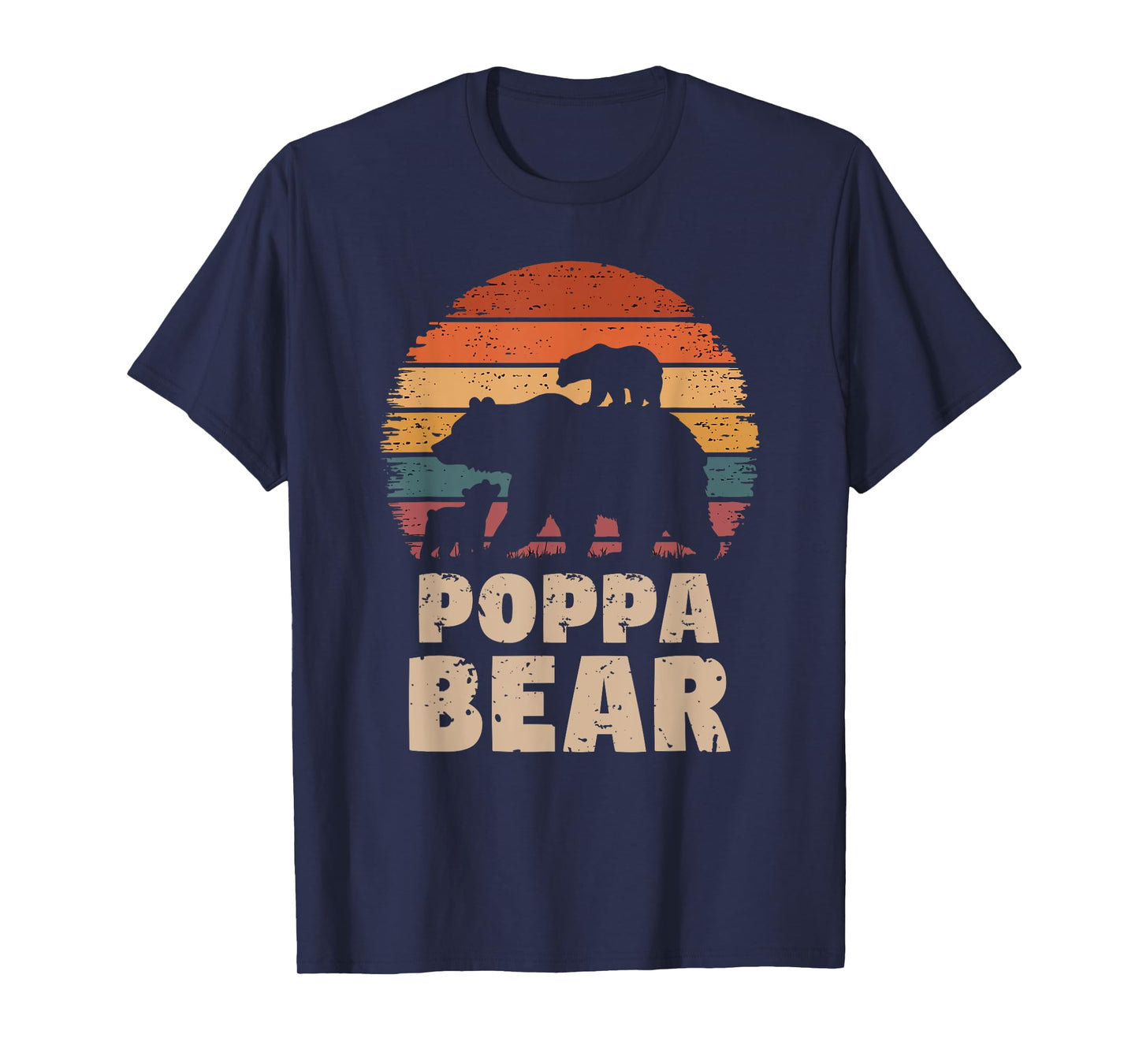 Poppa Bear Vintage Retro Funny Father's Day 2 Cubs Kids T-Shirt