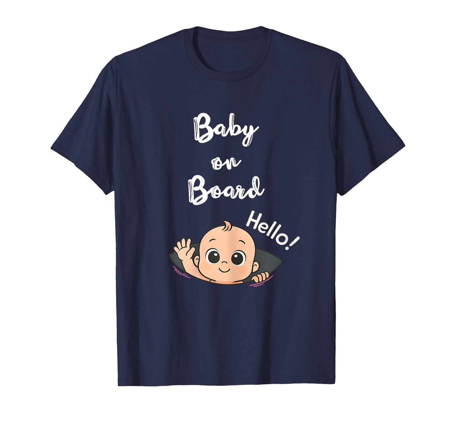 Baby On Board Baby Peeking Pregnancy Present Announcement T-Shirt