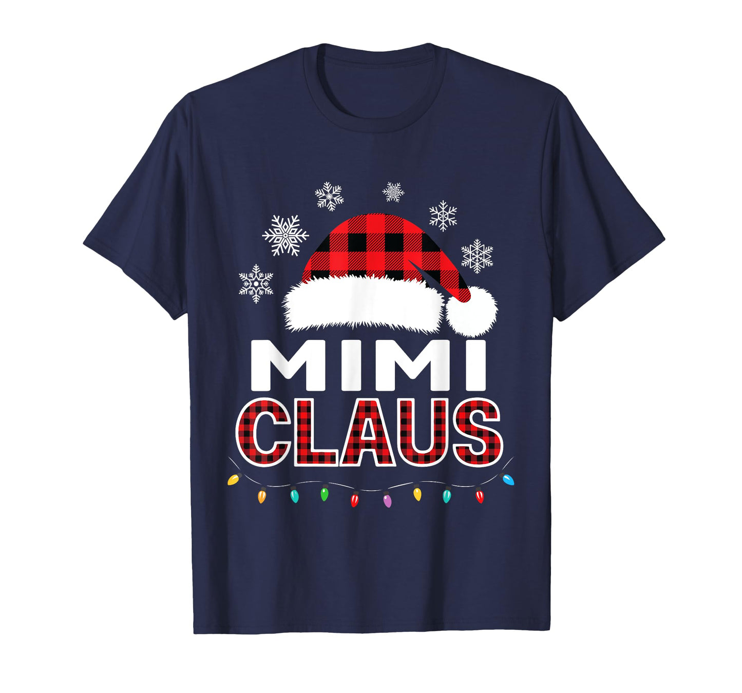 Mimi Claus Christmas Lights Santa Pajama Family Matching T-Shirt