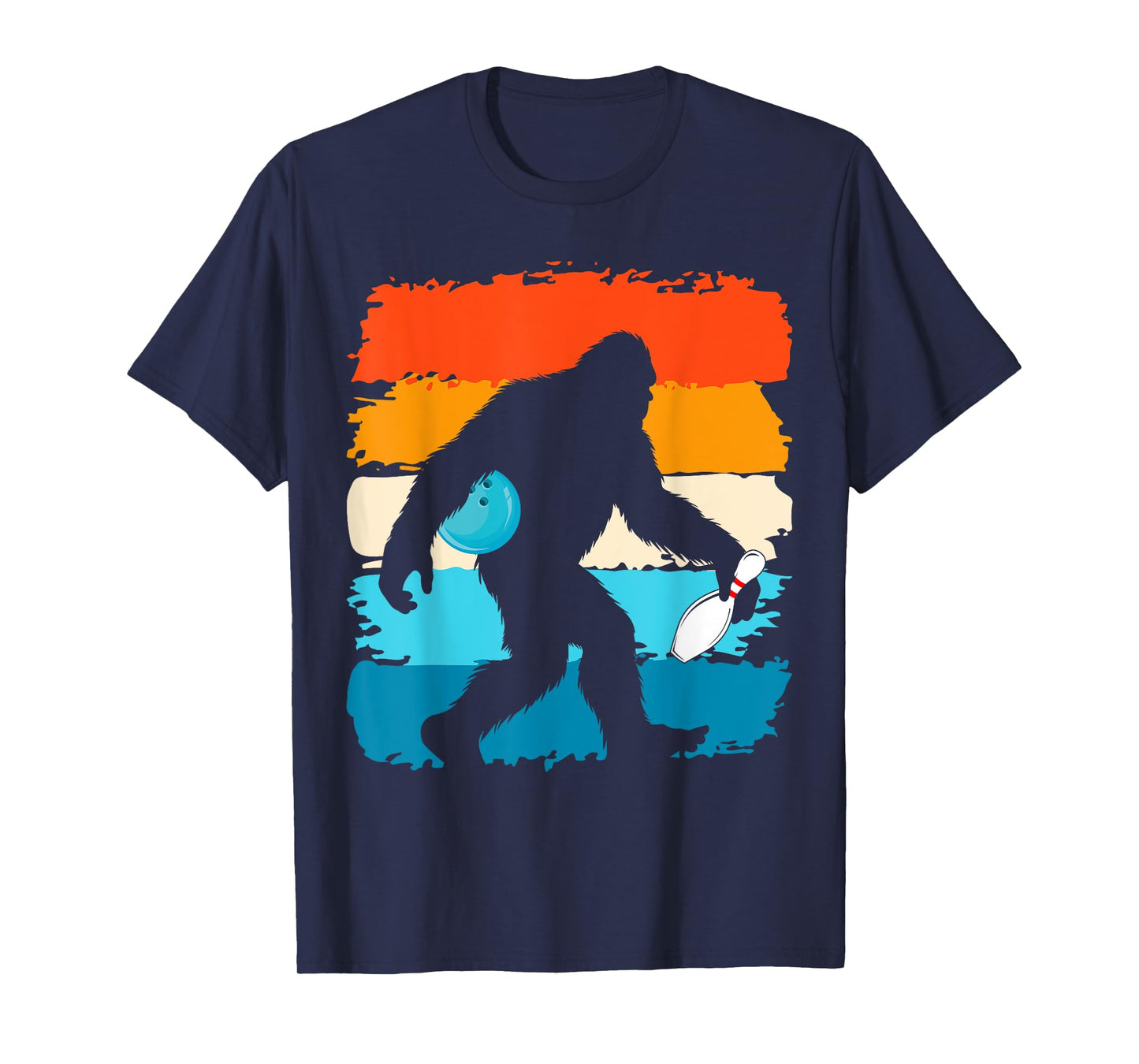 Bigfoot Sasquatch Bowling Retro Bowler Team Men Women T-Shirt