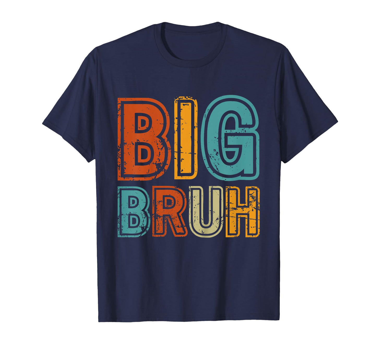 Kids Big Bruh Little Bruh Matching Older Brother Little Bro Retro T-Shirt
