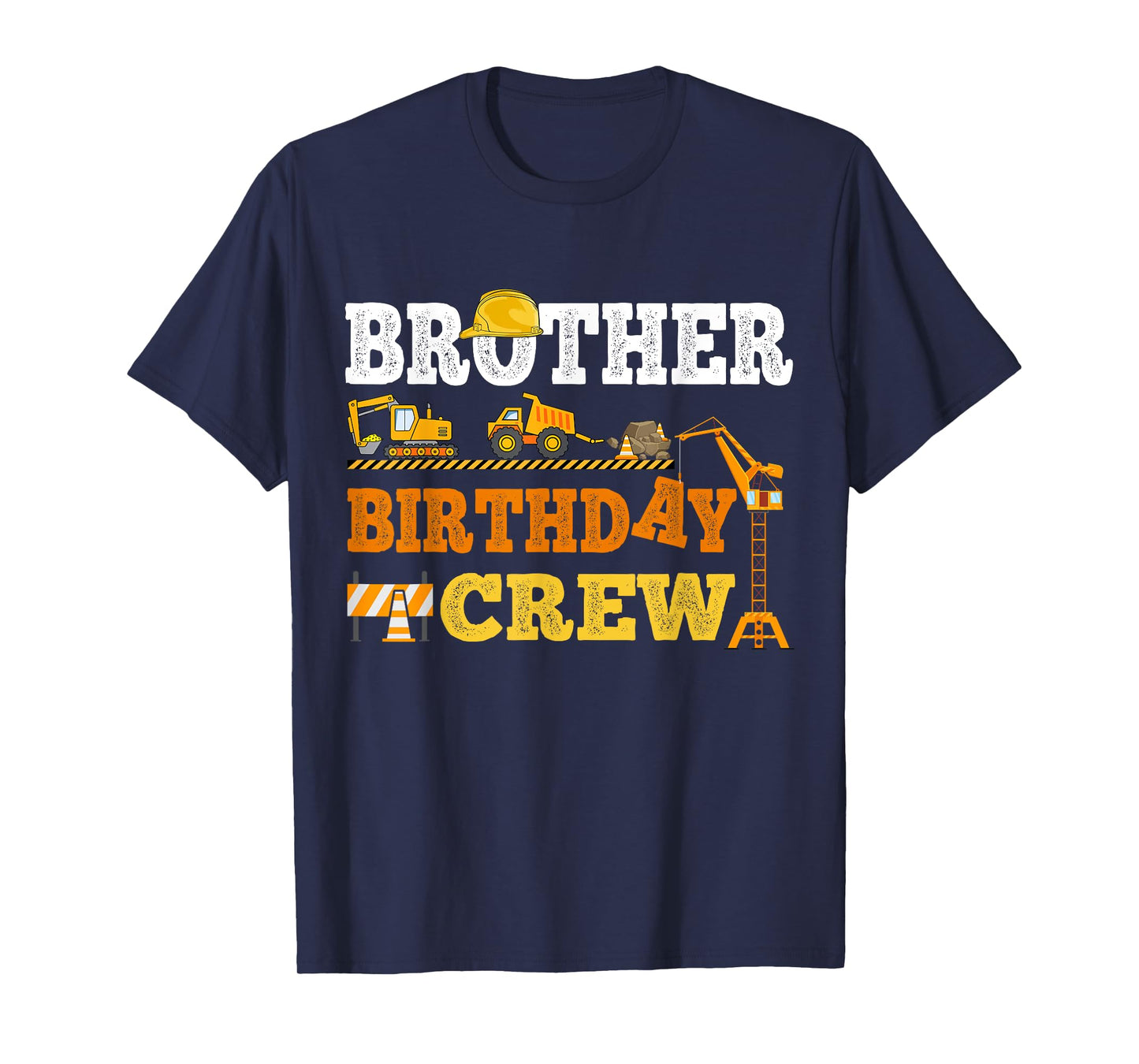 Brother Birthday Crew Construction Excavator Kids Family T-Shirt