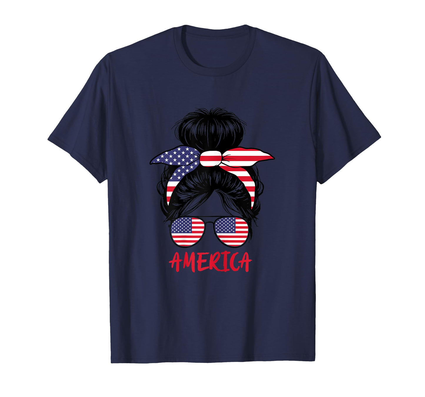 American Girl United States Woman Proud America Flag T-Shirt
