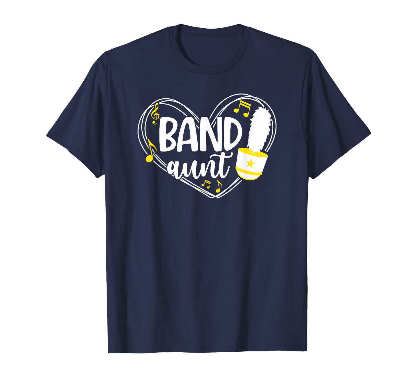 Band Aunt Heart Marching Band Aunt T-Shirt
