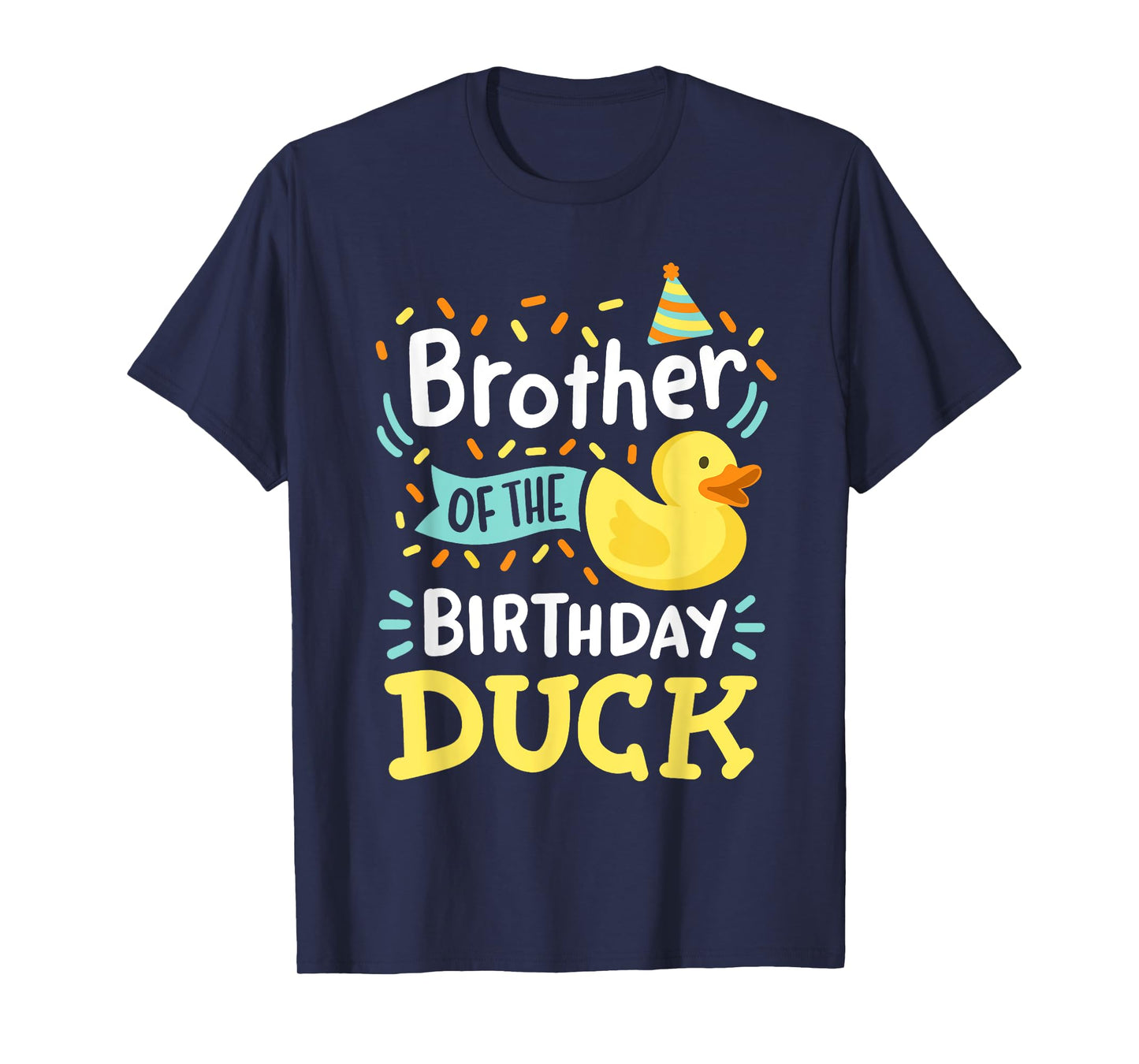 Kids Birthday Duck Crew Gear Brother Of The Birthday Duck Boy Rubber Duck Bday Family T-Shirt